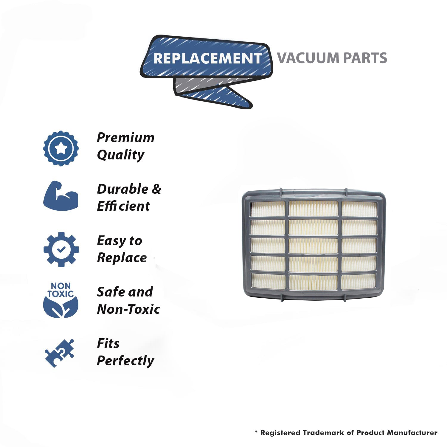 Topvacuumparts [3] Replacement Part For Shark Euro-Pro Navigator Lift-Away Bag-Less Upright Vac Hepa Filter Part # compare to part XHF350