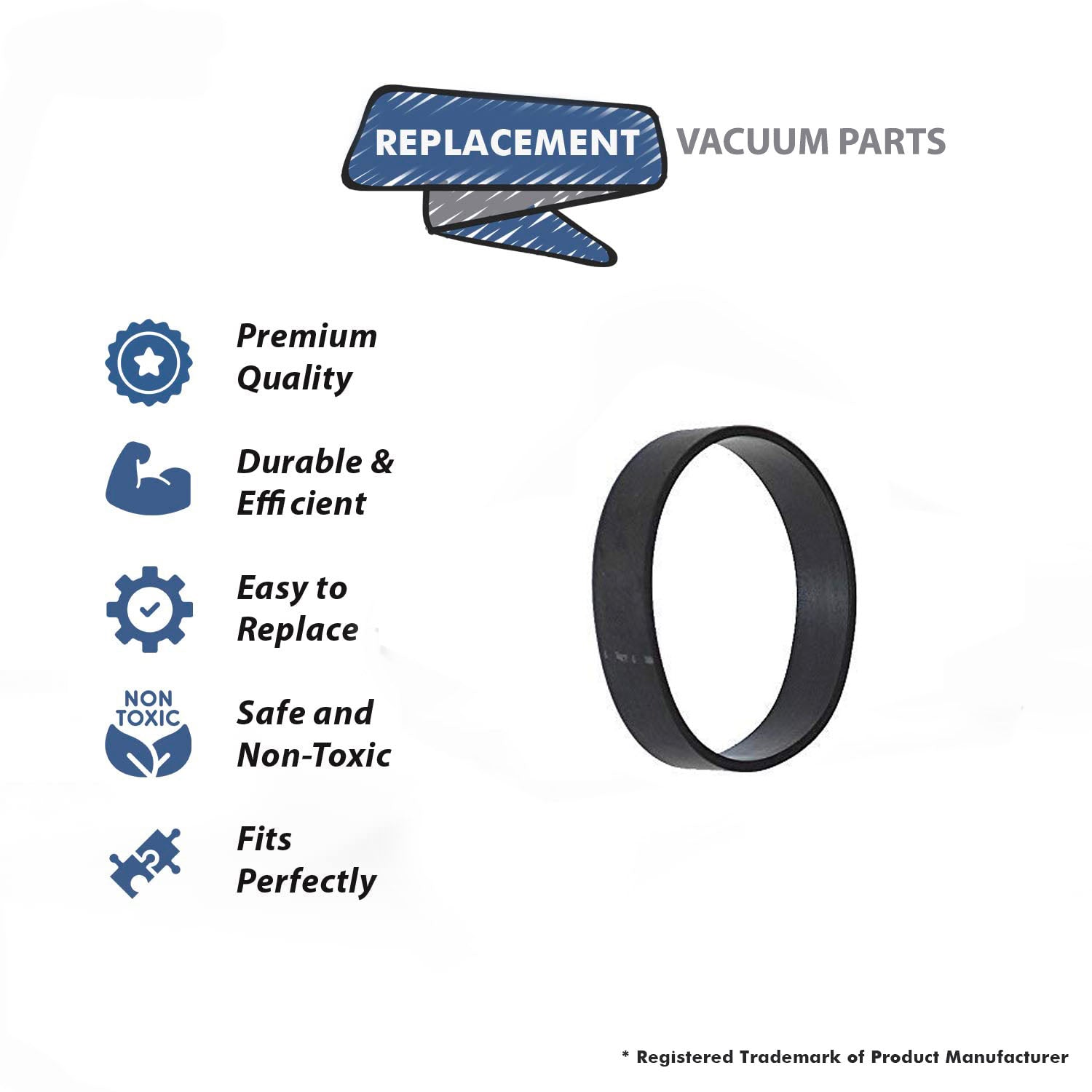 Topvacuumparts Replacement Part for Eureka Canister World Vac Power Nozzle Style PT Flat Belt # Compare to Part 17376