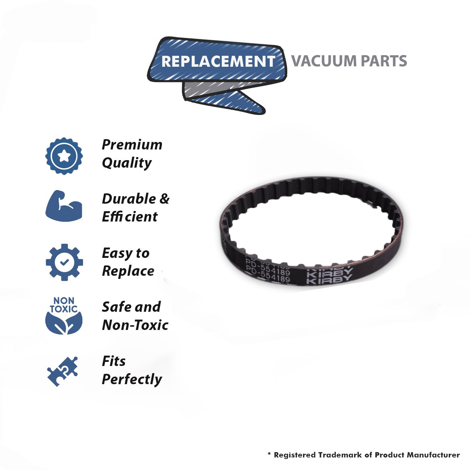 Topvacuumparts Replacement Part for Kirby, Primary Drive Geared Belt 3# Compare to Part 554189S