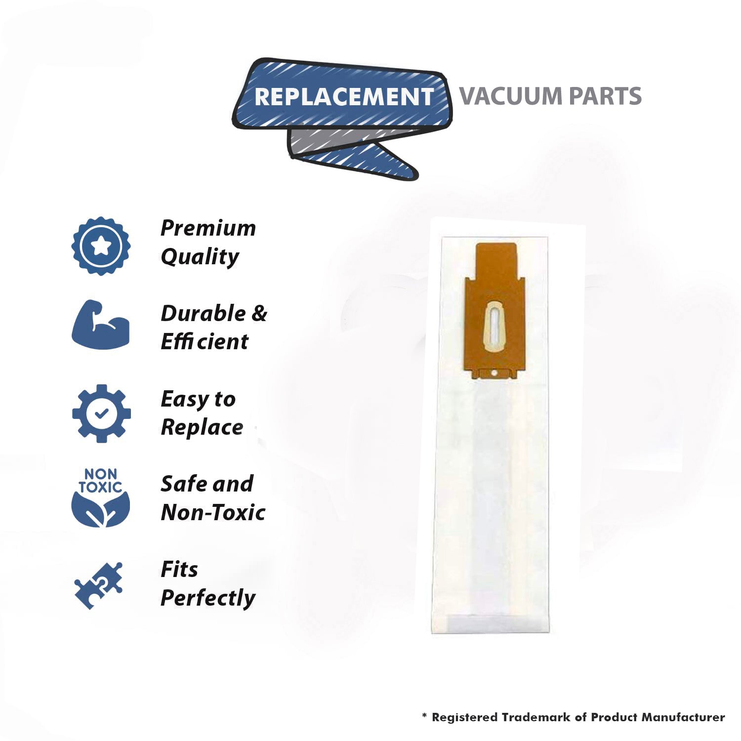 Topvacuumparts Replacement Part For Oreck Type CC Upright Vacuum Cleaner 8 Bags # Compare To Part 713