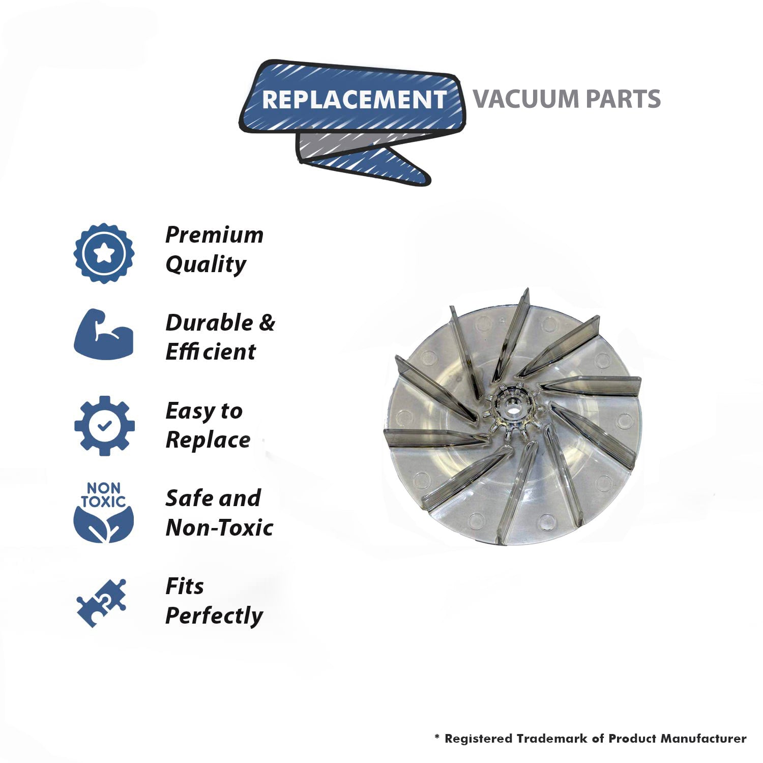 Topvacuumparts Replacement Part For Eureka Sanitaire Vacuum Cleaner Plastic Motor 3 Fan # compare to part 12988
