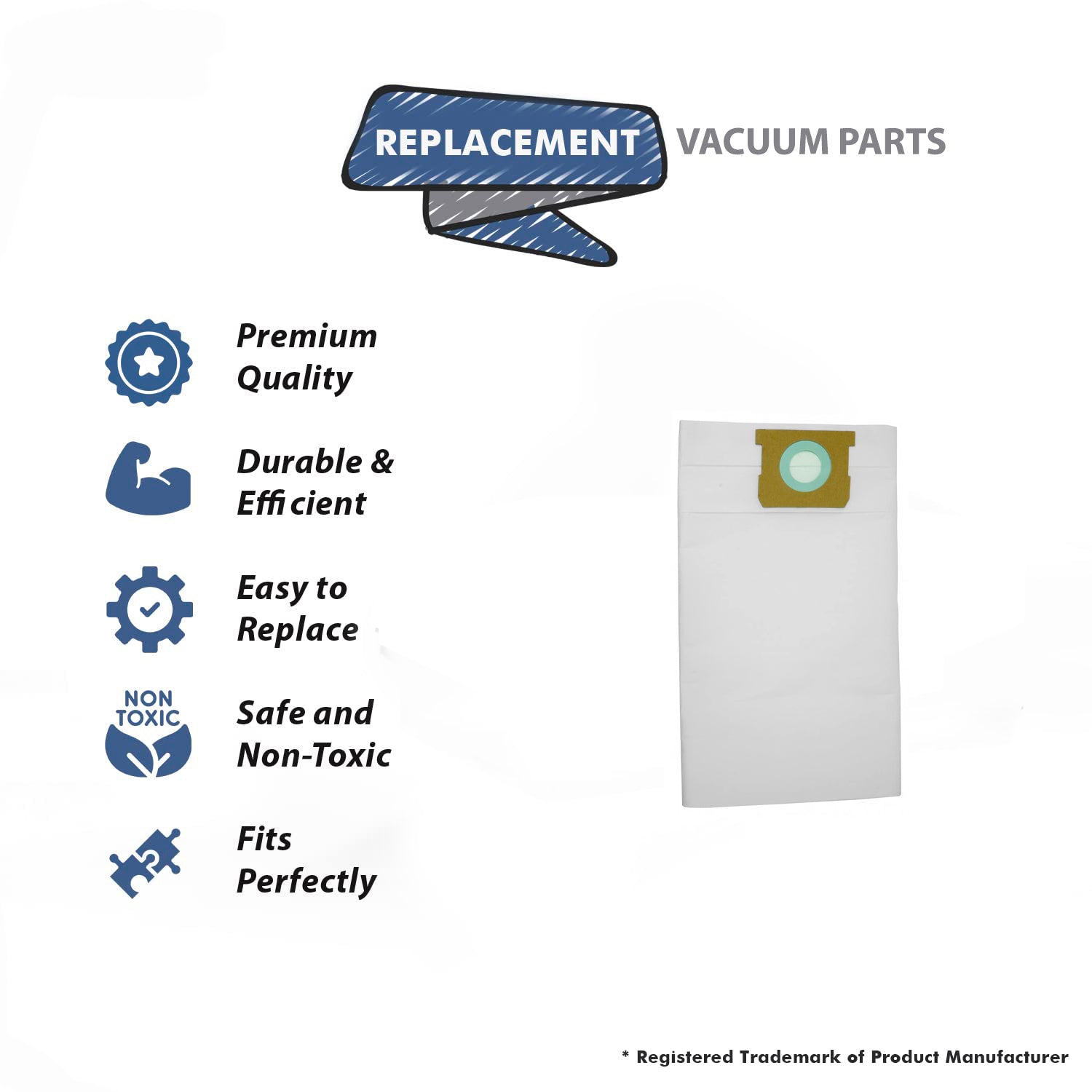 Topvacuumparts Replacement Part For Shop Vac 15-22 Gallon Vacuum Cleaner Paper Bags 12PK # compare to part 495SW