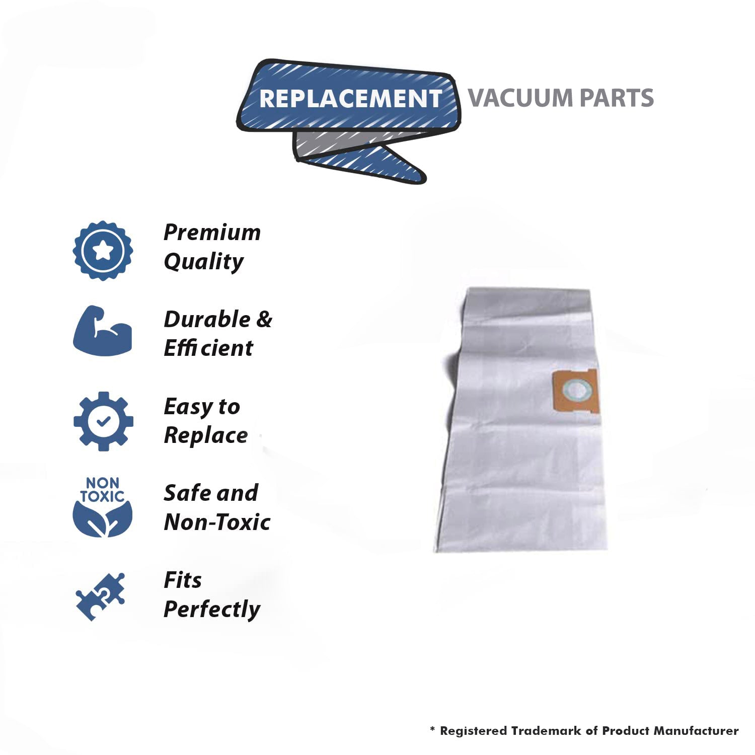 Topvacuumparts Replacement Part For Shop Vac 5 Gallon Vacuum Cleaner Wet Dry Replacement Paper Bags 12PK # compare to part 9066133