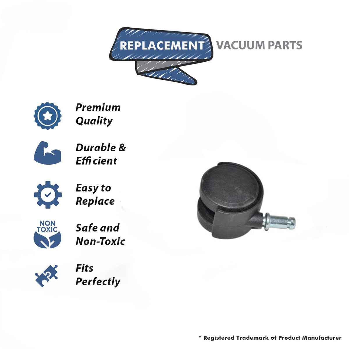Topvacuumparts Replacement Part Large Roller And Stud Dolly Compatible With Part Number 14091