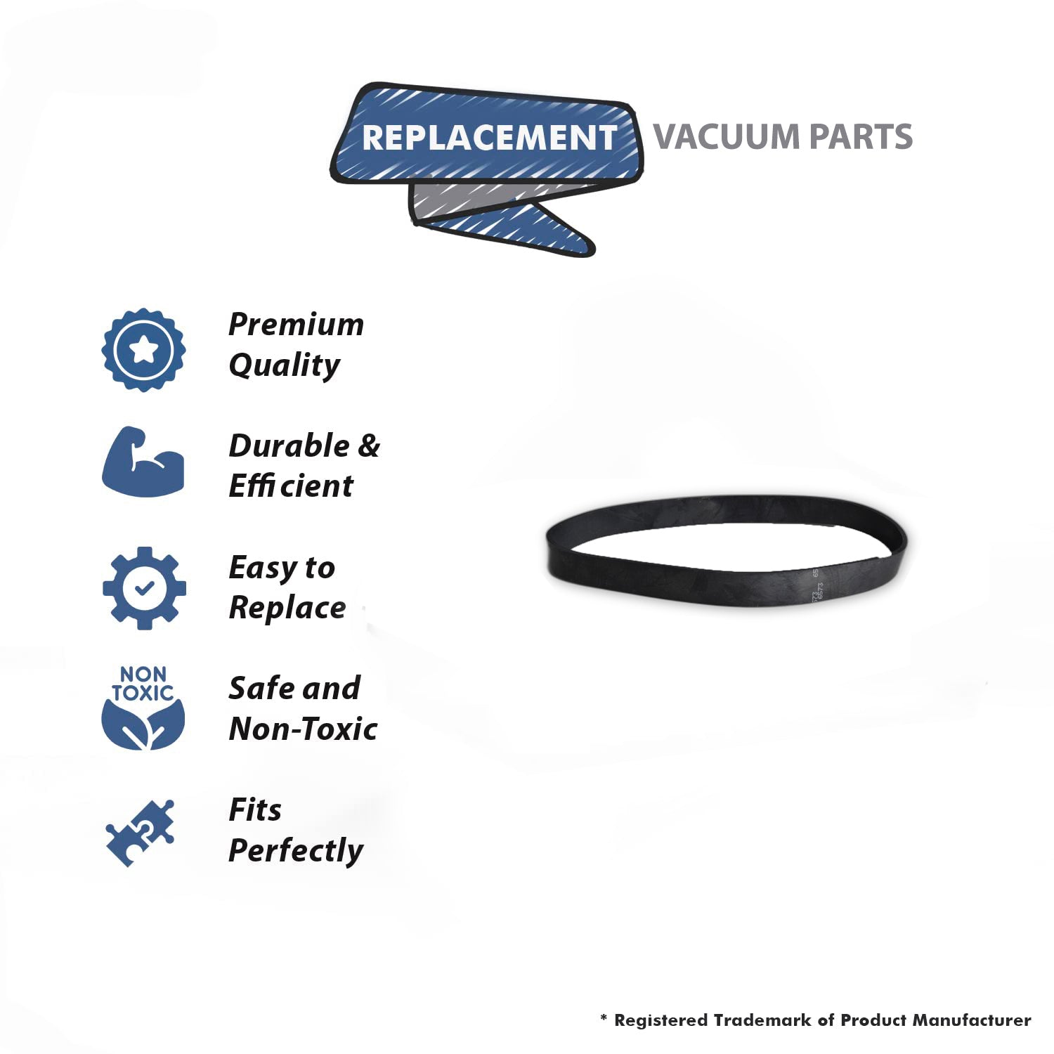 Topvacuumparts Replacement Part For Sharp Twin Energy Upright Vacuum Cleaner Belts Replaces BU-3, 4 Pack # compare to part 12523