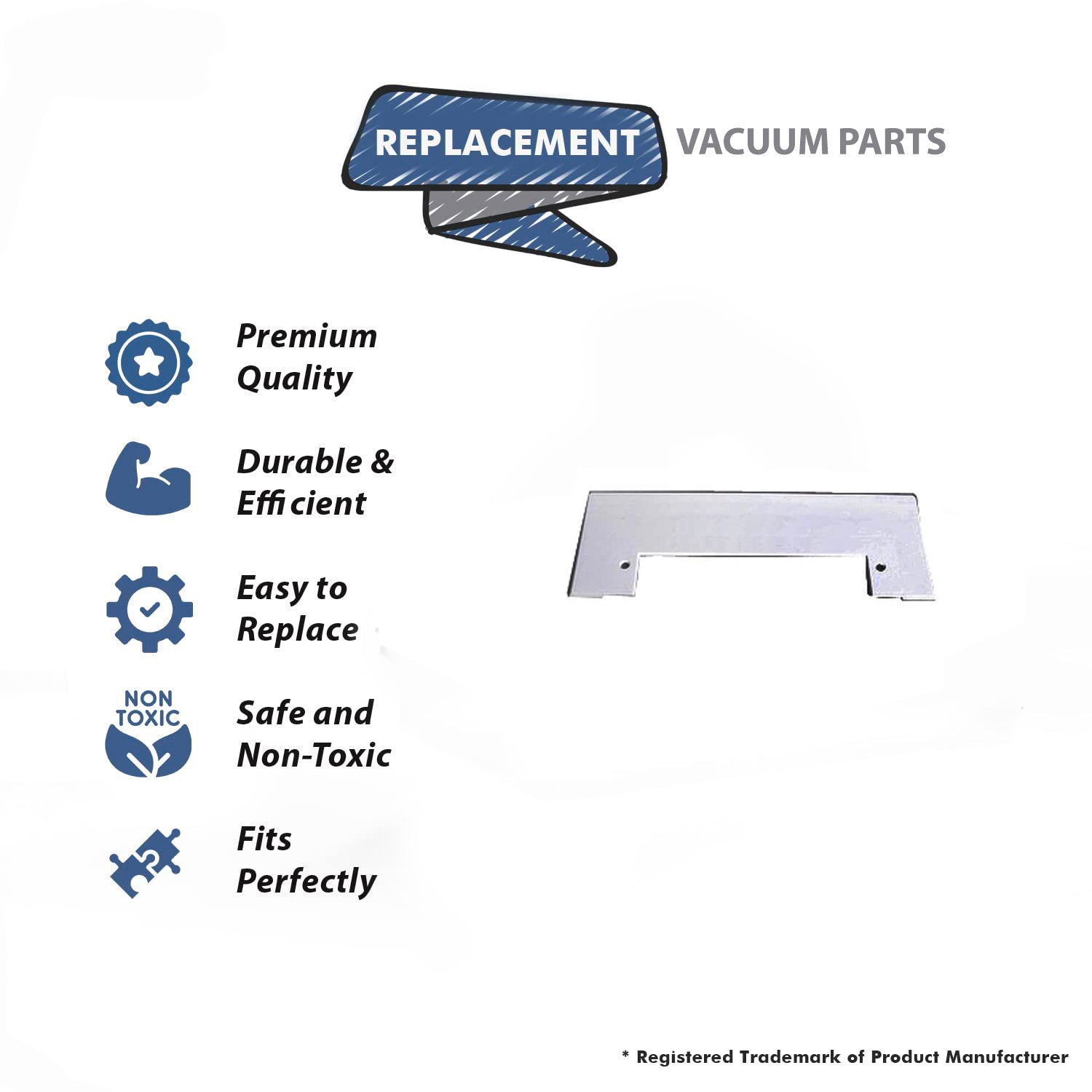Topvacuumparts Replacement Part For Plastiflex Vac Pan White Trim Plate # Compare to Part VPQW01