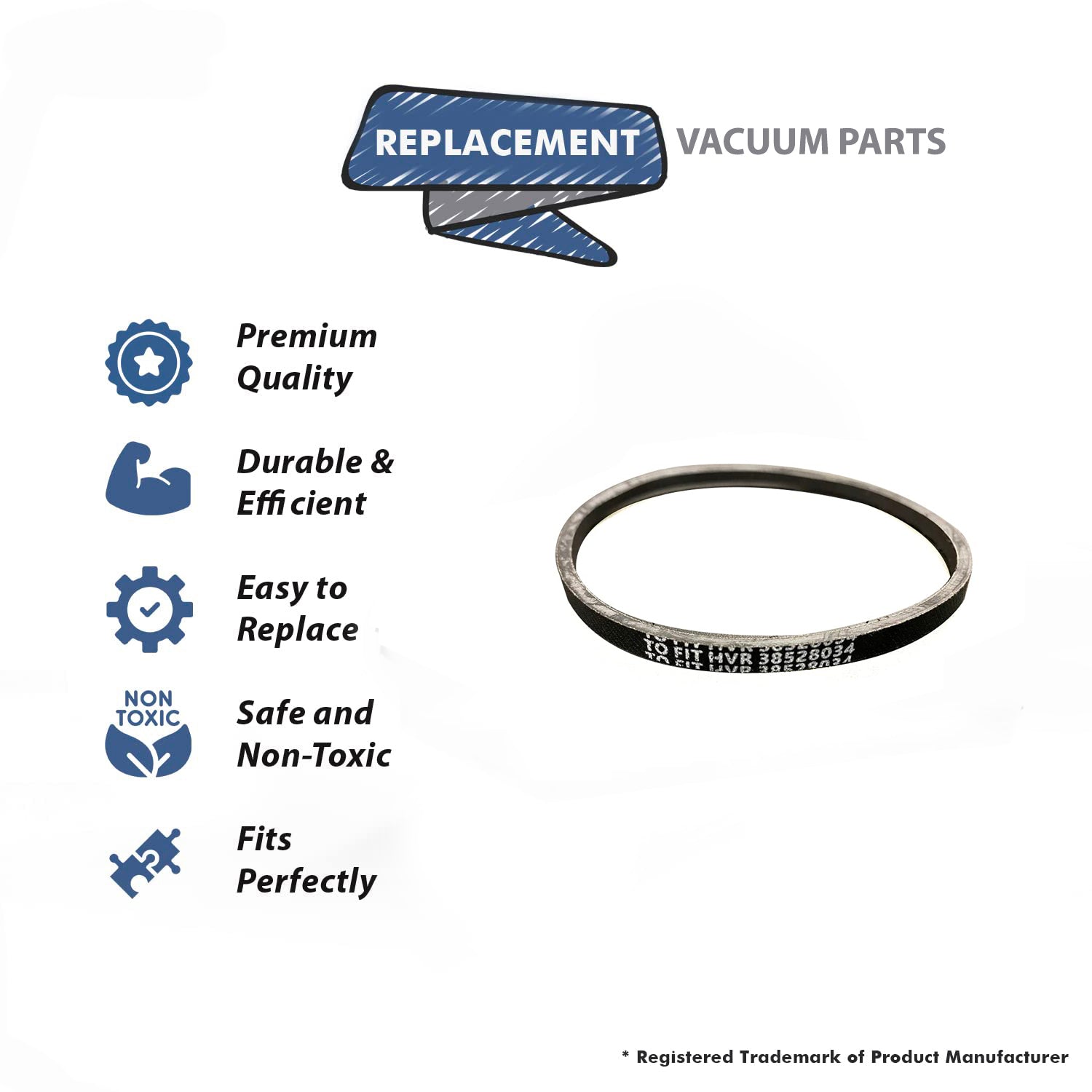 Topvacuumparts Replacement Part For Hoover Style V Belt for WindTunnel Power Drive U6446-900, U6425-900, U6451-900, U6455-900, (2 Belt) # 38528034