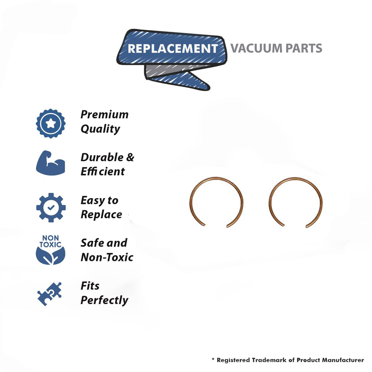 Topvacuumparts Replacement Part For Proteam Commercial Vacuum Cleaner Alluminum Wand Ring 2PK # compare to part 100100