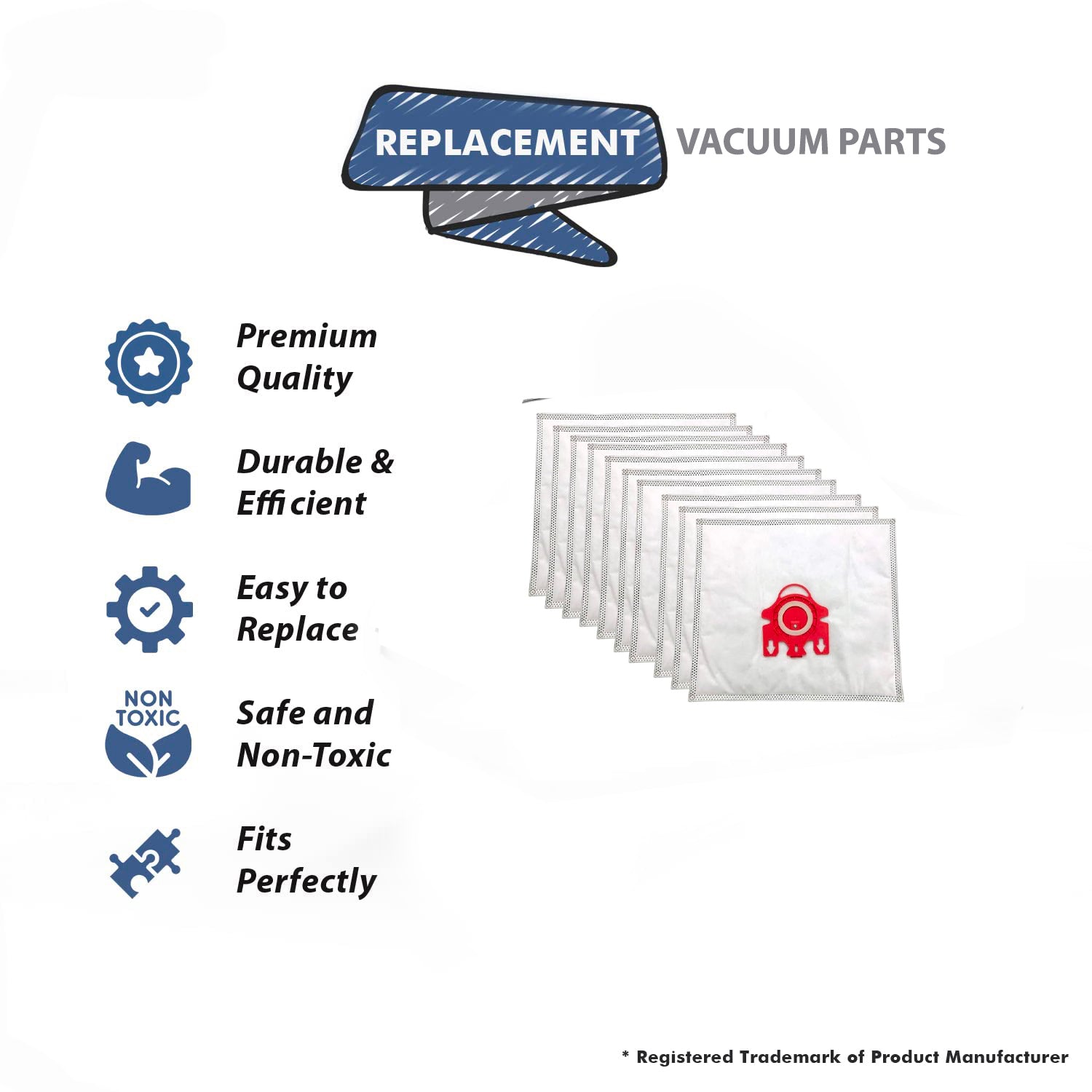Topvacuumparts Replacement Part For Miele FJM Canister 3M Vacuum Cleaner 20 Bags & 8 Filters # compare to part 68704A-6