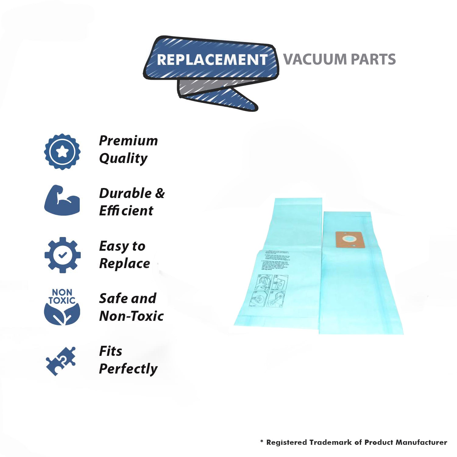 Topvacuumparts Replacement Part for Fuller Brush FBSM-6 Paper Bag, Speedy Maid FBSPDM Powr-Flite PF62 12Pk # compare to part FBSM-6
