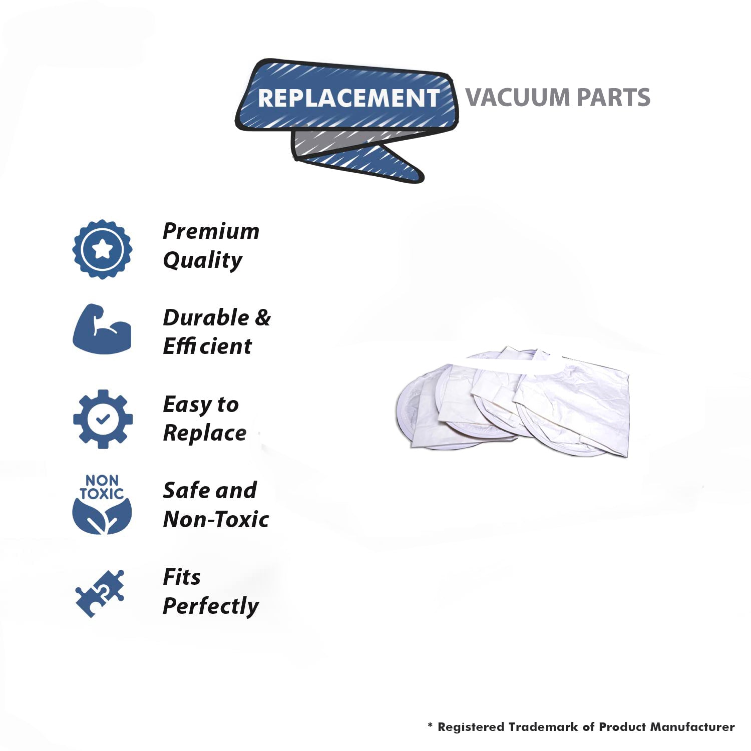 Topvacuumparts 8 Replacement Part For Filtex, Airvac, M & S Central Vacuum Bags, 12 Gallon Style 722L, MS VM502, FIR-1412ES, S-310, 2-Pk # 405906