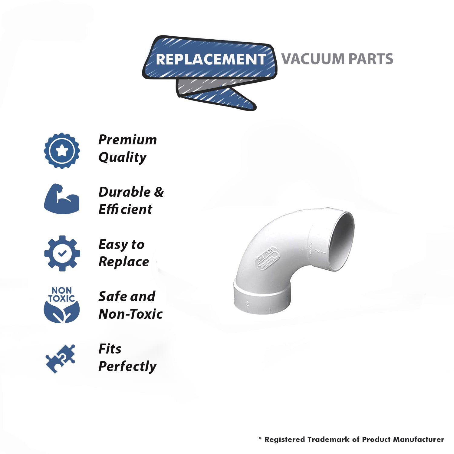 Topvacuumparts Replacement Part For Canplas-Hayden Vacuum 90 Sweep, Vaculine Elbow # compare to part 752001