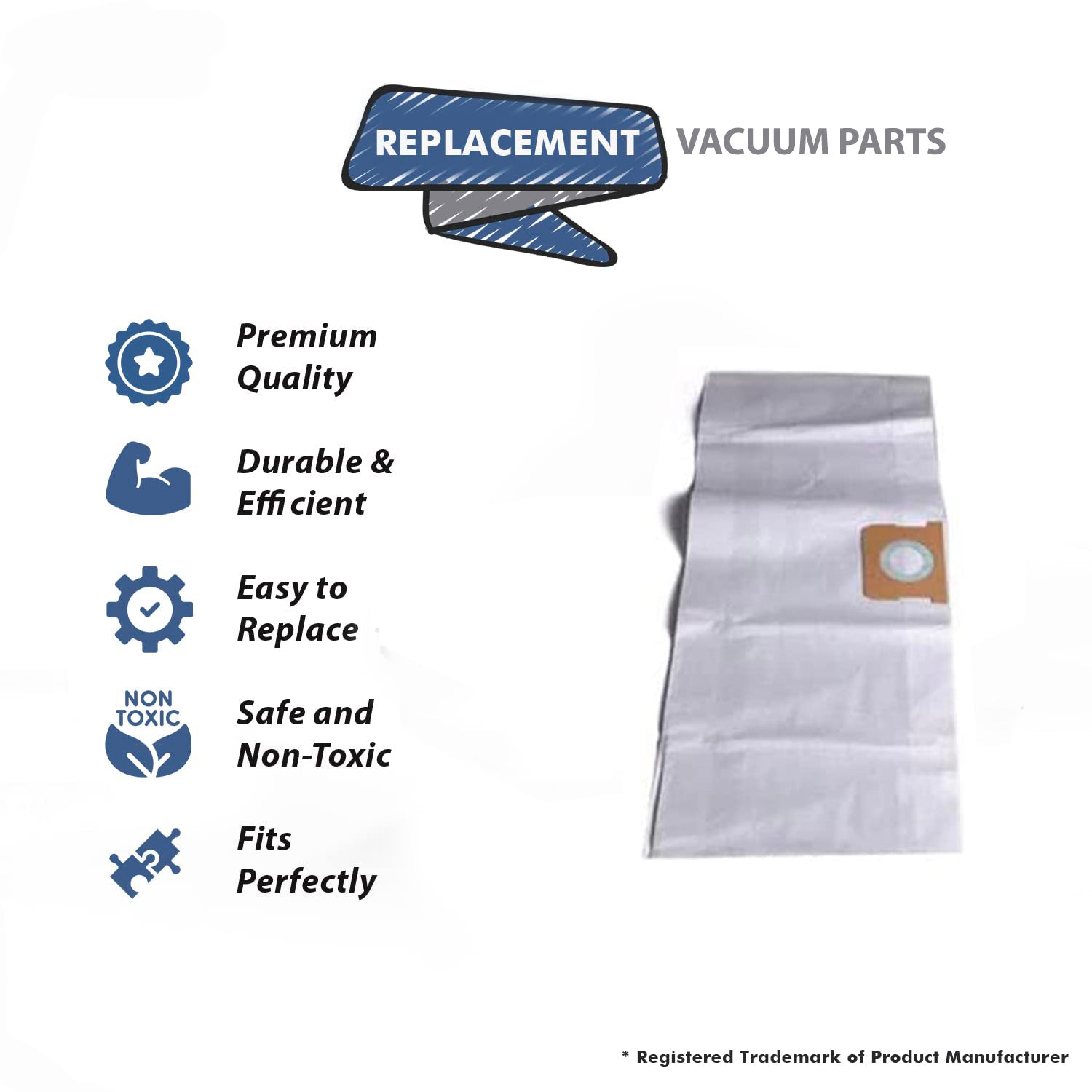 Topvacuumparts Replacement Part For Shop Vac 5,8 Gallon Vacuum Cleaner Paper Bag (6 Bags) # Compare to Part Number 9066133