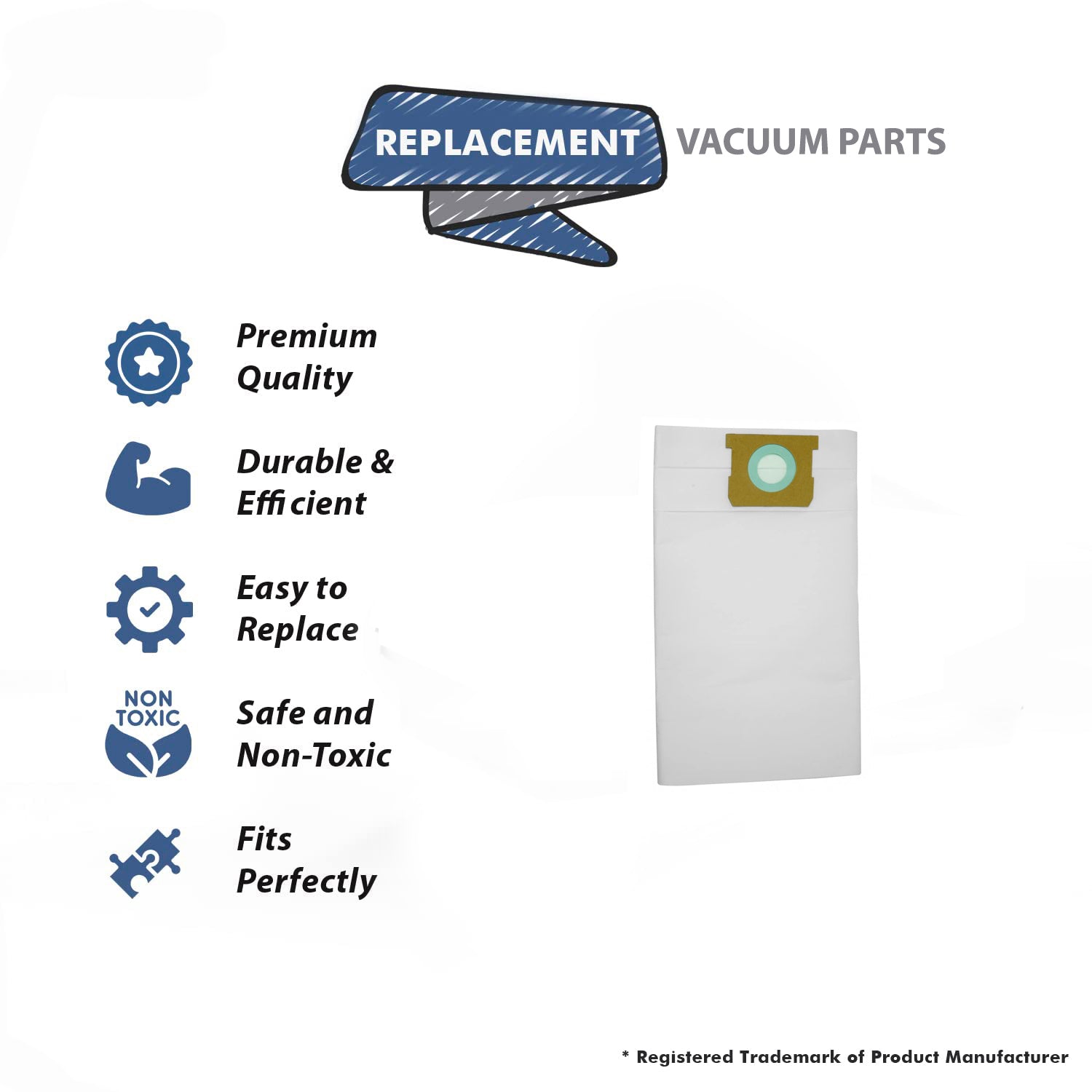 Topvacuumparts Replacement Part For Shop Vac 15-22 Gallon Vacuum Cleaner Paper Bags 9PK # compare to part 495SW