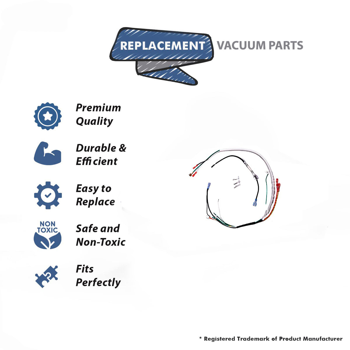 Topvacuumparts Replacement Part For Hoover Vacuum Wiring Harness Kit Fits Series C, Newer, FH50210, FH50221, FH50222# compare to part 440003357