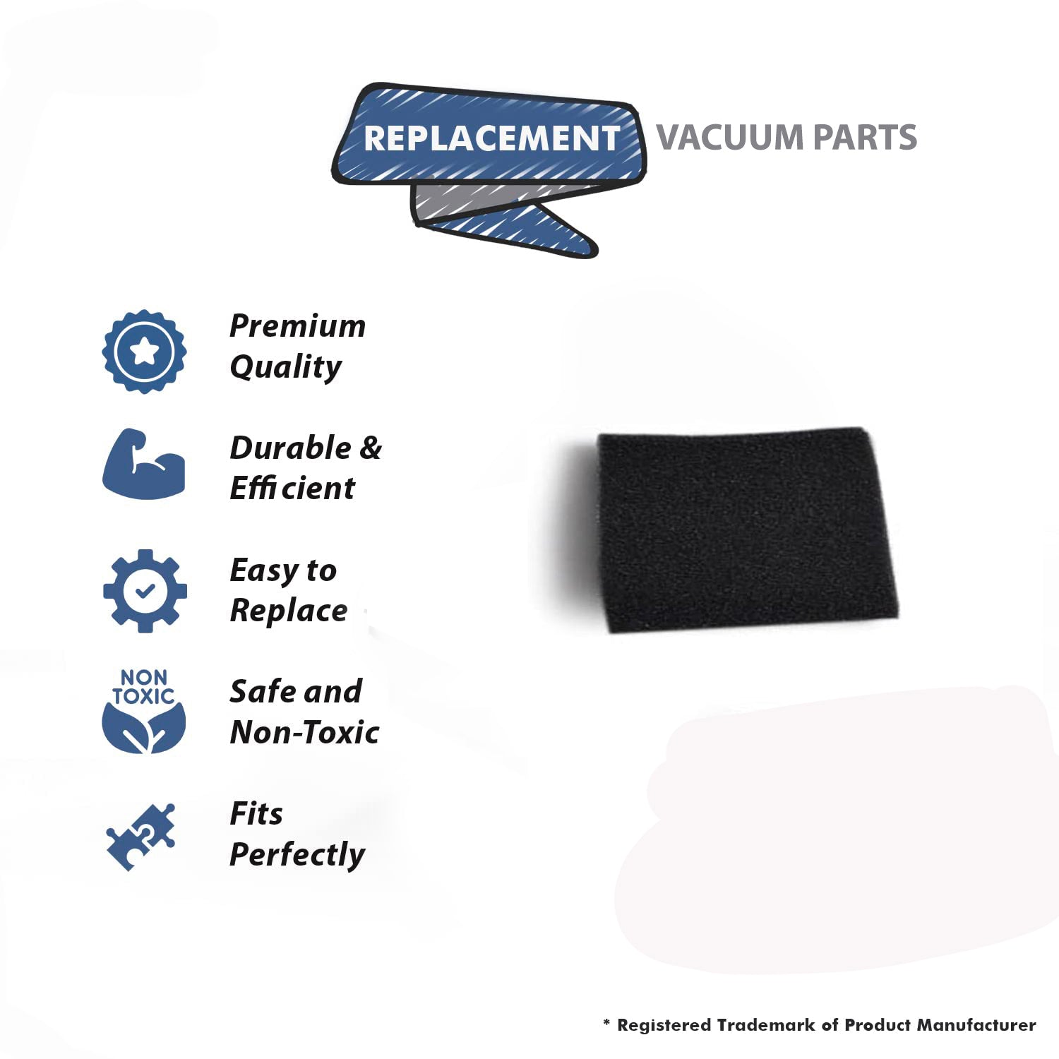 Topvacuumparts Replacement Part For Hoover Wet-Dry Vacuum Cleaner Foam Filter 2pk # compare to part 40203001