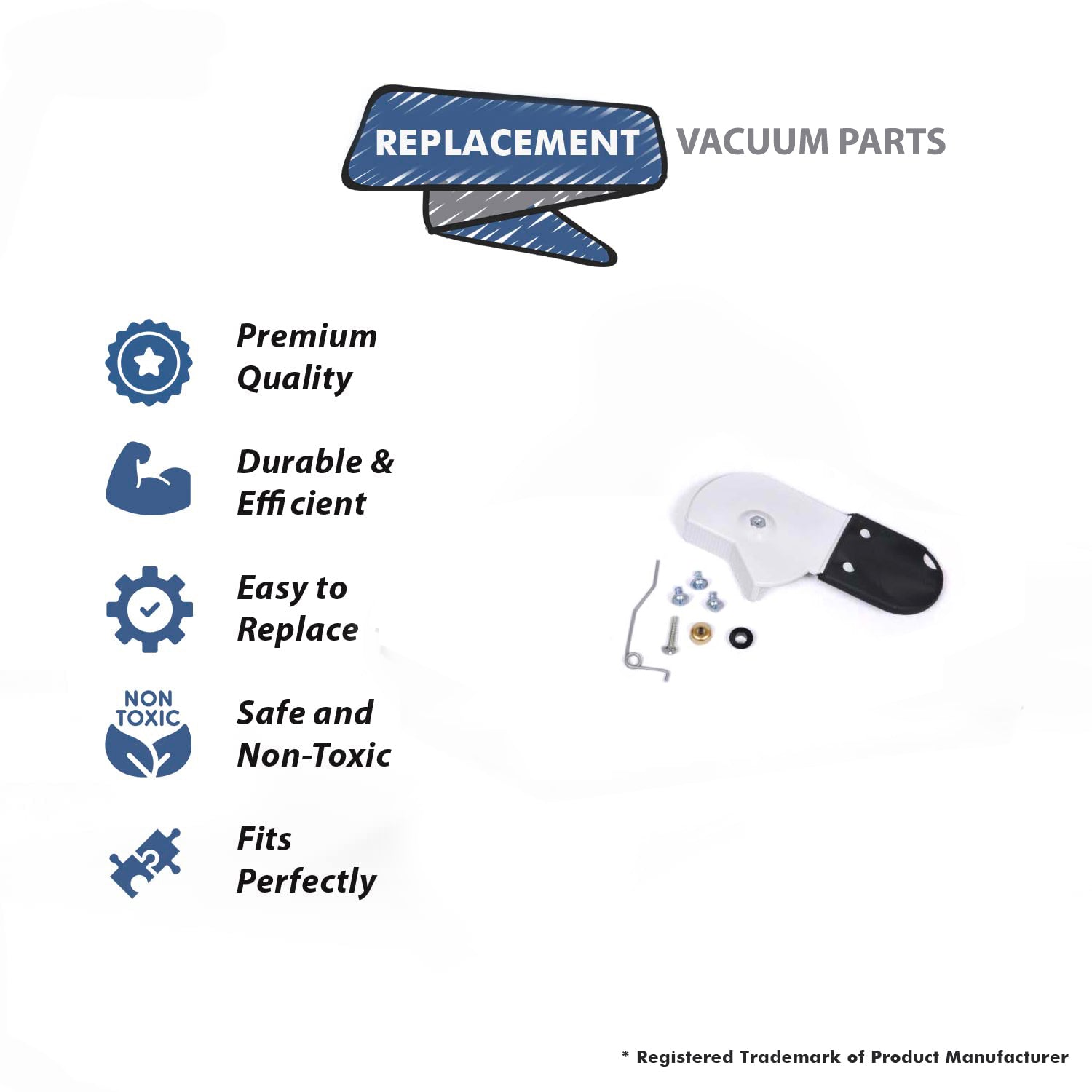 Topvacuumparts Replacement Part For Built-In Plastiflex Central Vacuum Vac Pan, White Repair Kit # compare to part VCPWR01