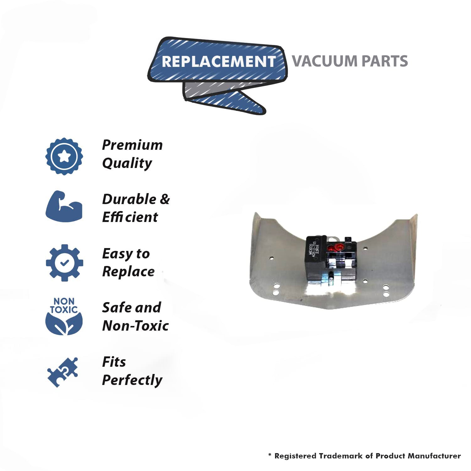 Topvacuumparts Replacement Part For Oreck Vacuum Cleaner Cover & Rivet Relay Kit # compare to part 430000581