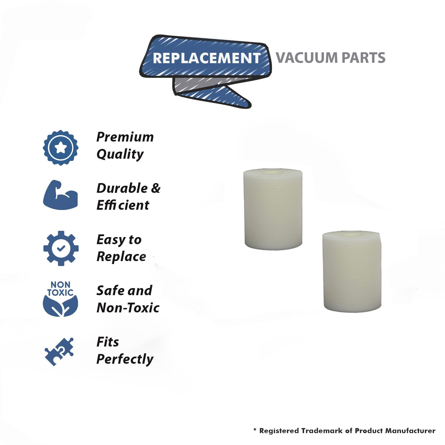 Topvacuumparts Replacement Part For Electrolux Central Vacuum 6 Inch X 6 1/4 Inch Filtex filter (2PK) # compare to part 06-2307-09