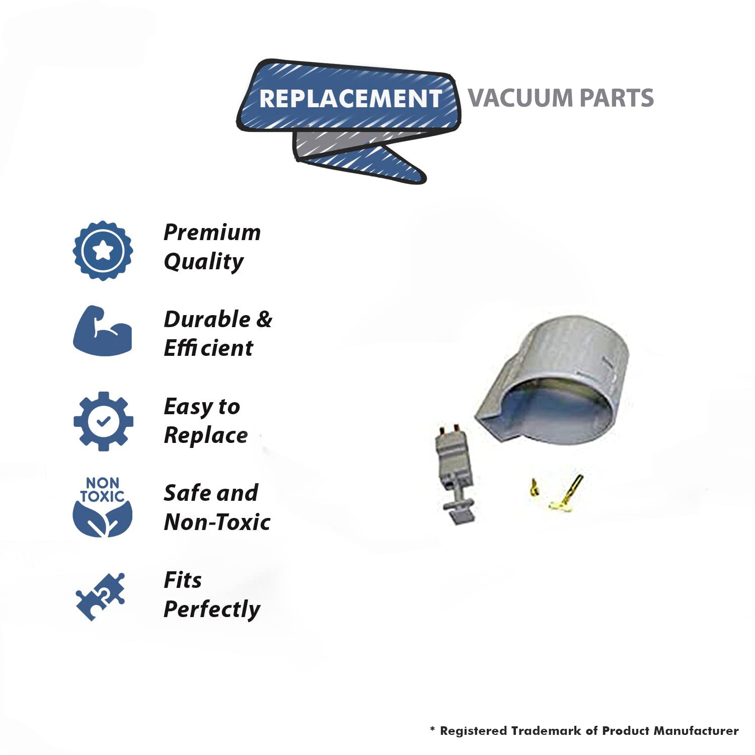 Topvacuumparts Replacement Part For Built-In Vaccum Cleaner Repair Kit, Direct Connect Wall End Platinum # compare to part SH130DC-R01