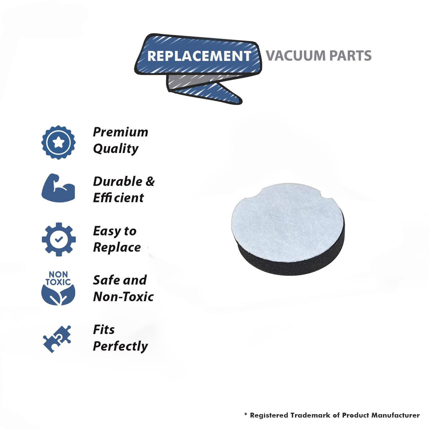 Topvacuumparts Replacement Part For Bissell 1520, 15204 Upright Vacuum Cleaner Filter (5-Pack) # compare to part ECC-4896