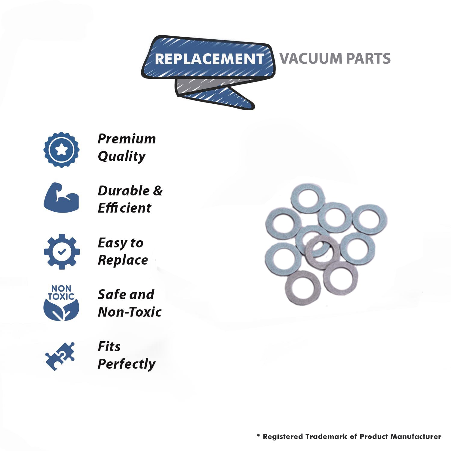Topvacuumparts Replacement Part For Eureka, Sanitaire e Bravo, World Vac Vacuum Cleaner Fan Washer 10PK # compare to part 54811