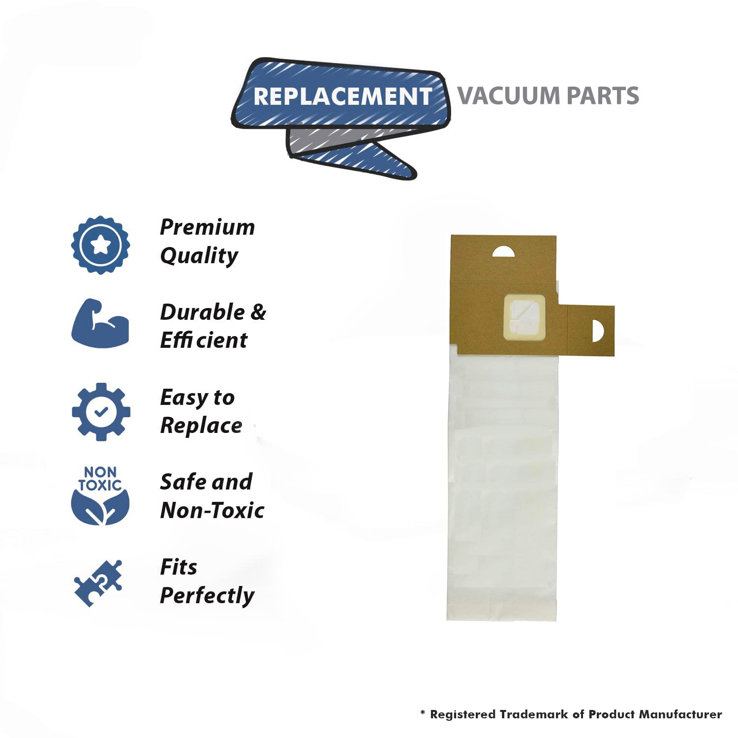 Topvacuumparts Replacement Part For Eureka Commercial Upright Vacuum Cleaner Bags, Style LS [4 Pack 20 Bags] # compare to part 63256A-10