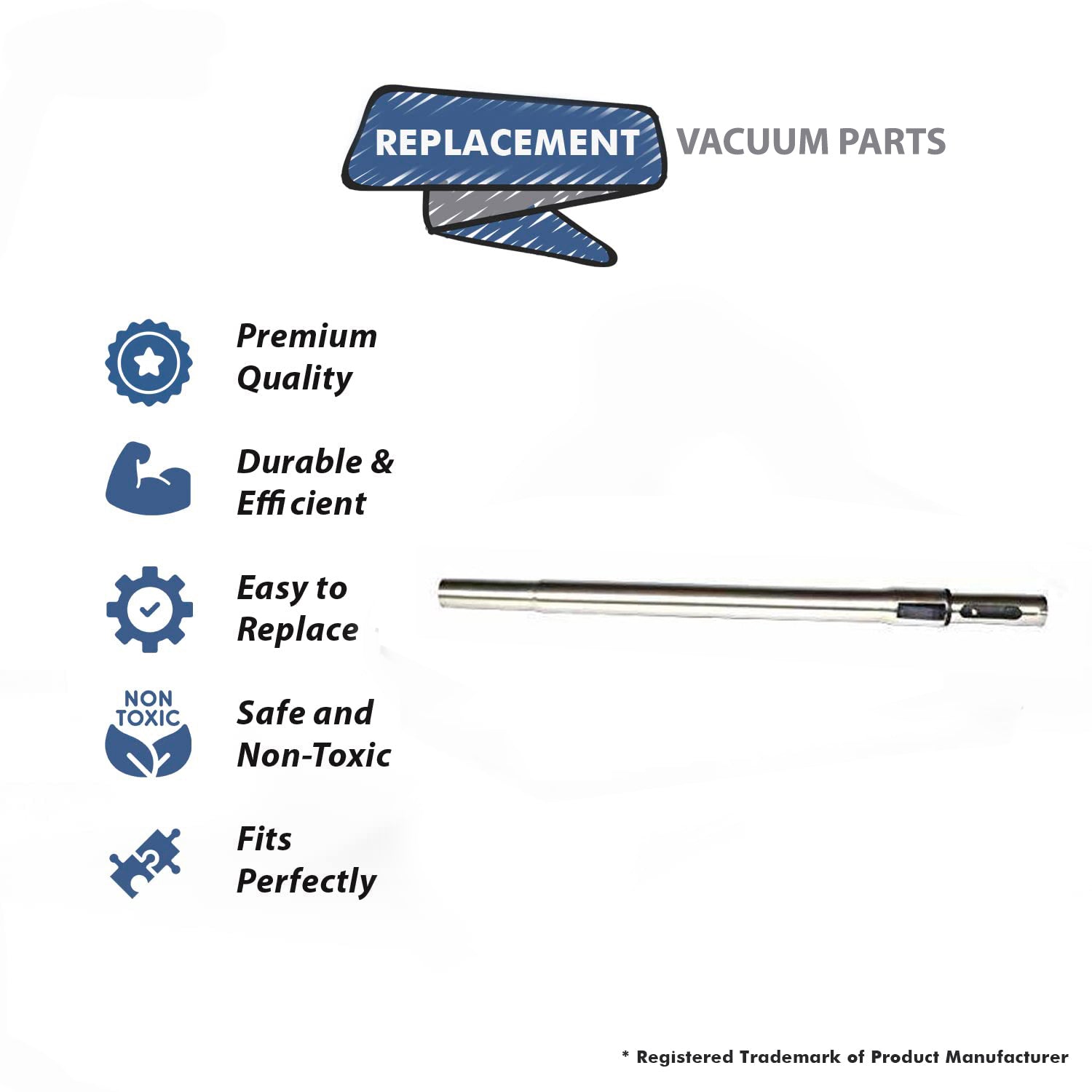 Topvacuumparts Replacement For Fit All Vacuum Cleaner 1 1/4 Metal Stainless Steel Friction Lower Telescopic Wand With Upper Button Lock#CH-PL6745-305