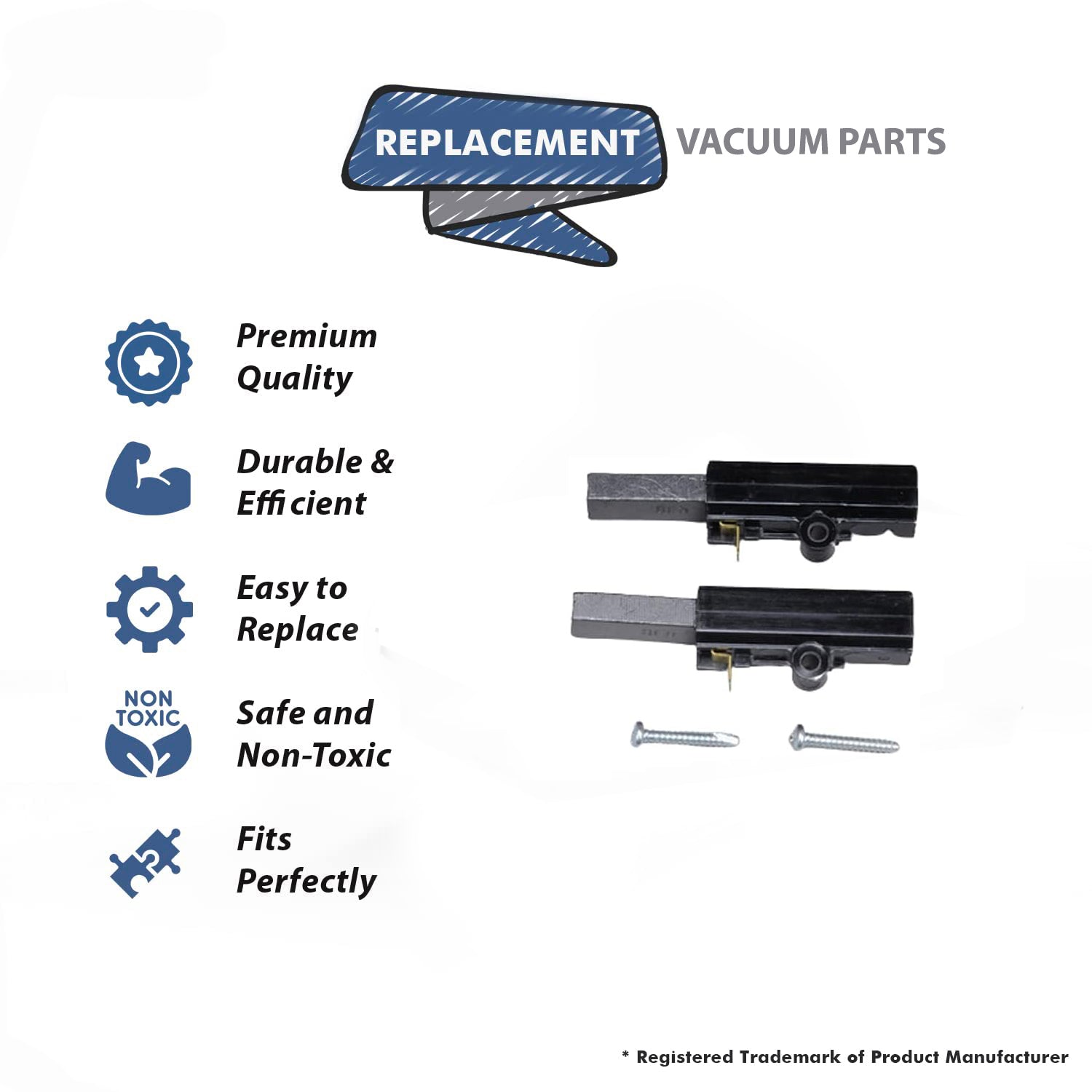 Topvacuumparts Replace Part For E2 Series (GS Motor) Plastic Carbon Brush W/Plastic Hold Compatible With Part Number 8321K
