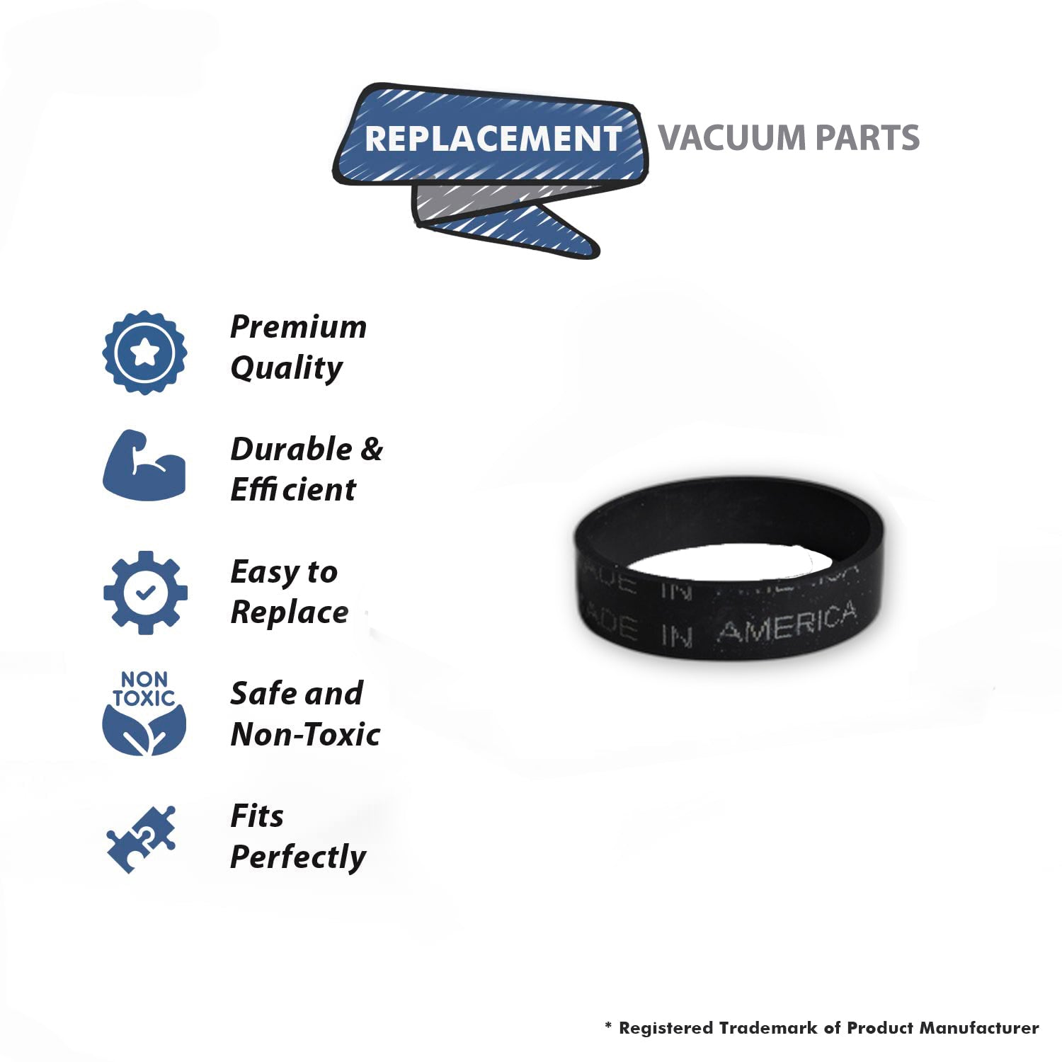 Topvacuumparts 2 Replacement for Royal Hand Vacuum Cleaner Belt fits Dirt Devil Models 103, 500, 501, 503, 5000, 513# Compare to Part 17397