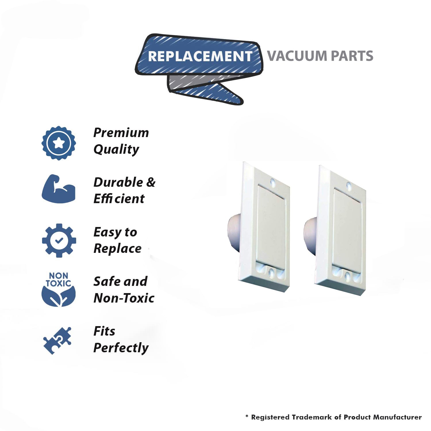 Topvacuumparts Replacement Part For Canplas-Hayden 2 pk Central Vacuum White Auto Inlet Valve Square Door # compare to part 791700W