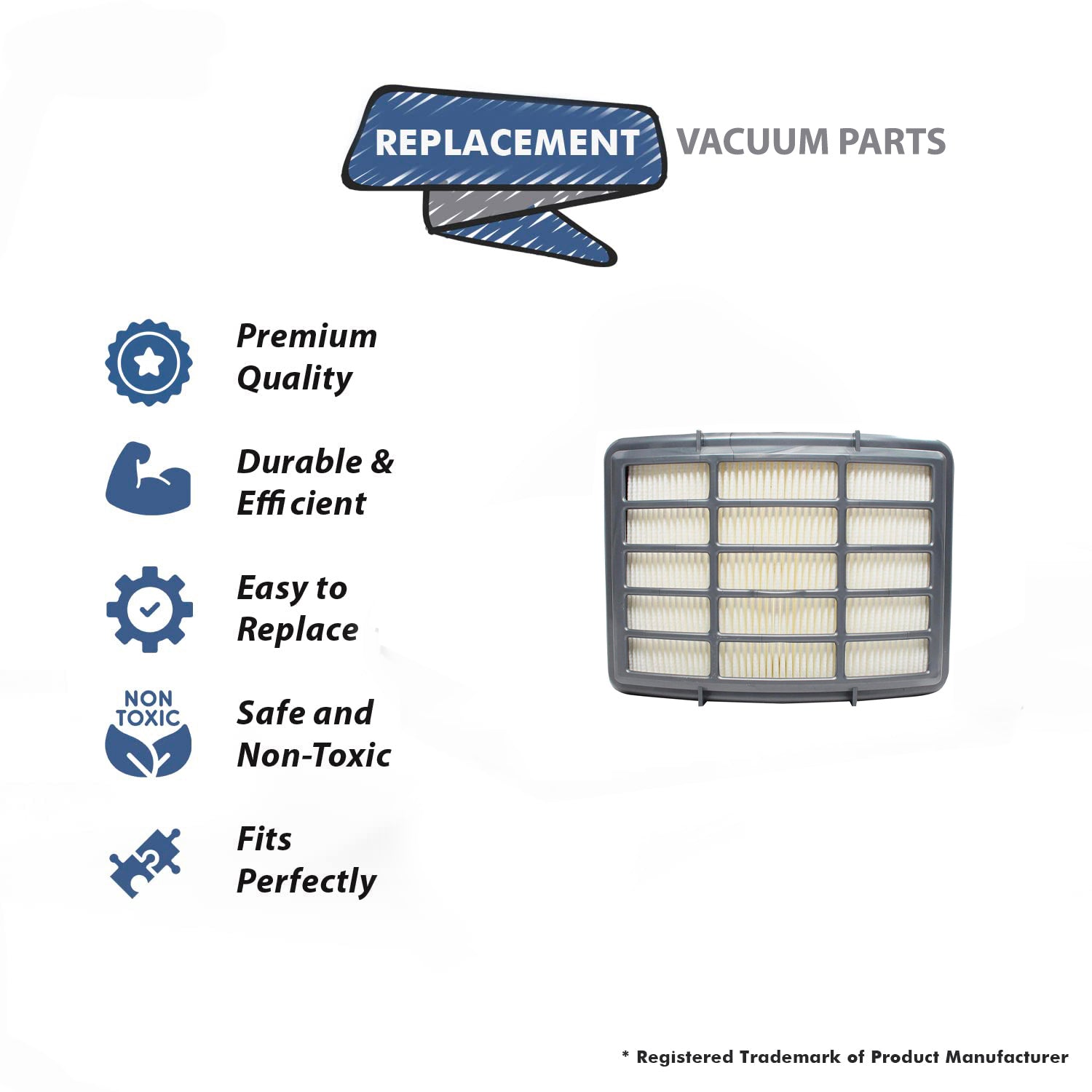 Topvacuumparts Replacement Part For Shark Navigator Lift Away Vacuum Cleaner Bagless 2 Hepa Filter # compare to part XHF350