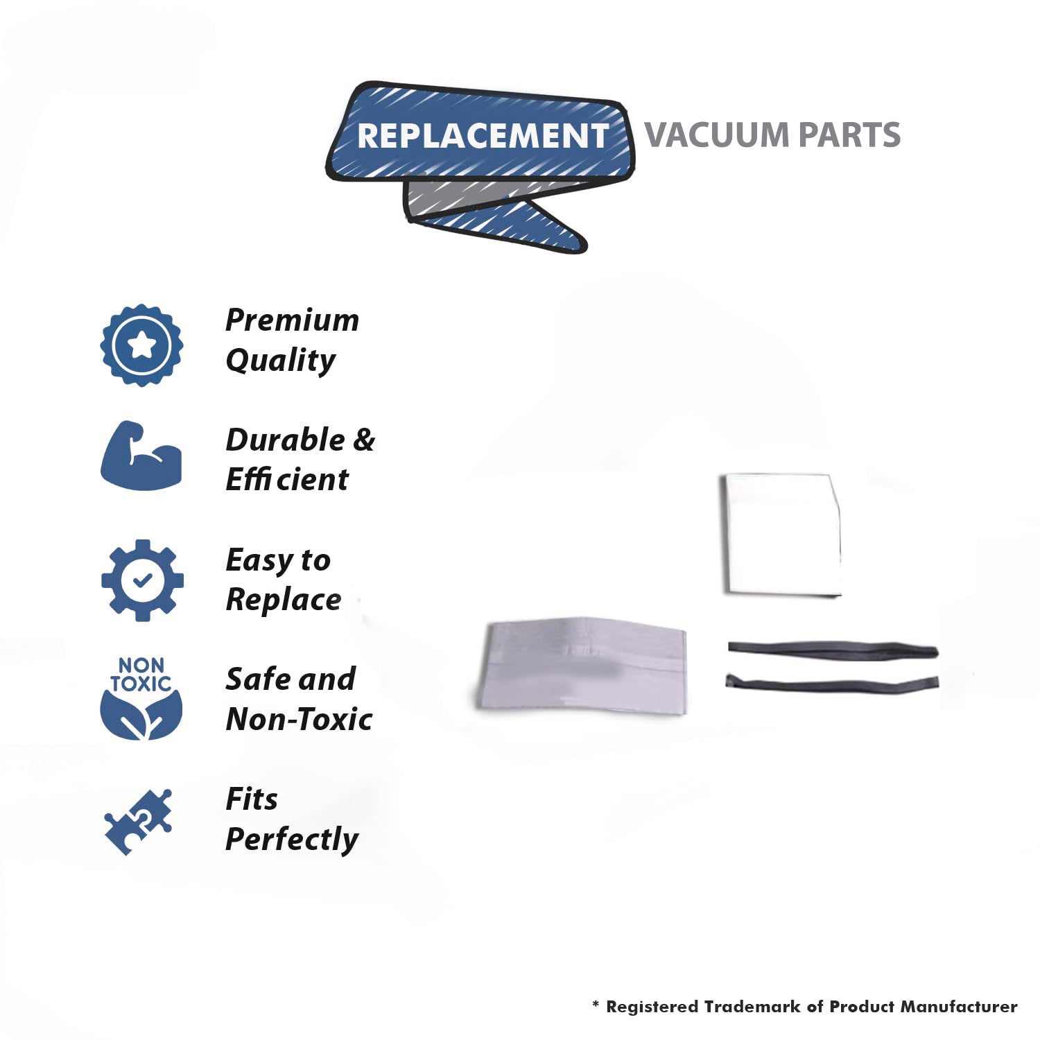 Topvacuumparts Replacement Part For Koblenz PV3000 Wet Dry Vacuum Cleaner 5Pk Filters Set Includes 3 Filter Bags and 2 Retainer Bands