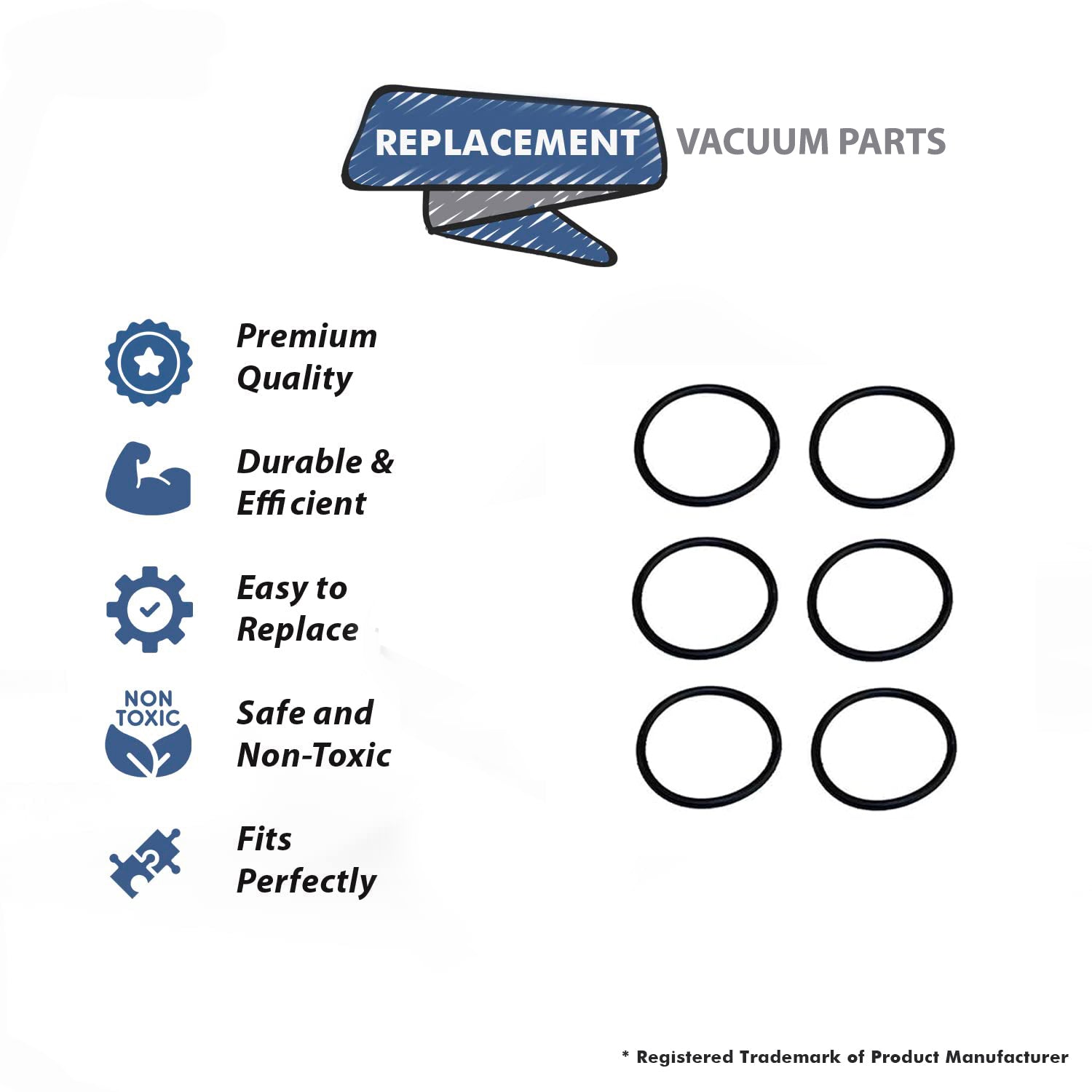 Topvacuumparts Replacement Part for Eureka, Sanitaire Upright Vacuum Cleaner Type-RD Round Belt (3Pk 6 Belt) # Compare to Part 20-3206-02