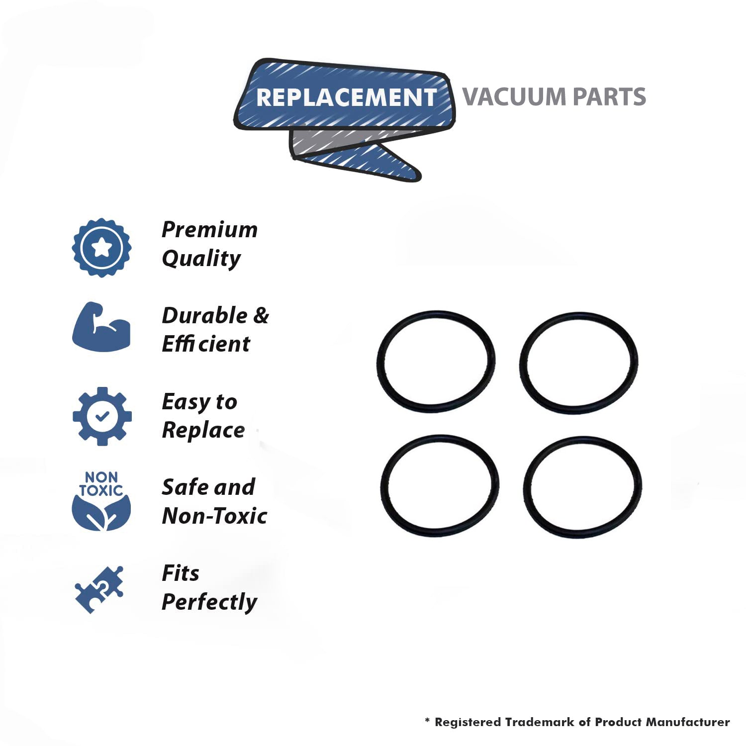 Topvacuumparts Replacement Part for Eureka, Sanitaire Upright Vacuum Cleaner Type-RD Round Belt (2Pk 4 Belt) # Compare to Part 20-3206-02