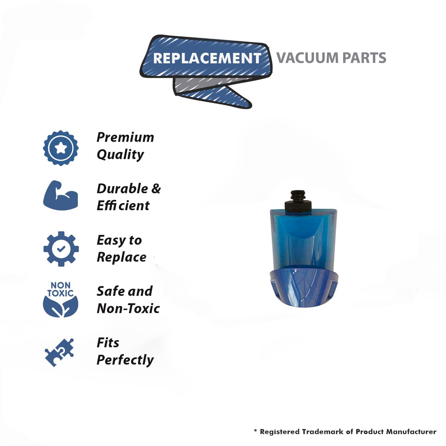 Topvacuumparts Replacement Part For Bissell 1940 Steam Mop Vacuum Cleaner Water Tank W/Cap & Insert # compare to part 2038412