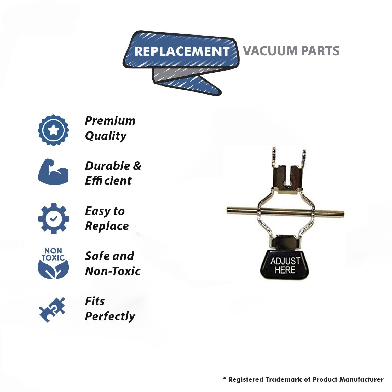 Topvacuumparts Replacement Part For Royal Vaccum Cleaner Rear Wheel Fork, Axle Assembly # compare to part RO-670007