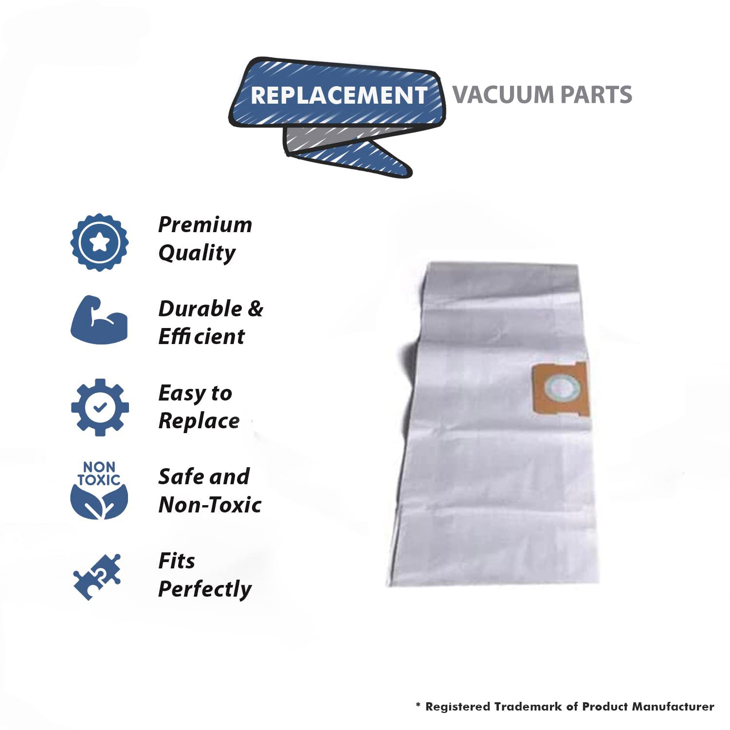 Topvacuumparts 18 Replacement Part For ShopVac 3-5 Gallon Wet/Dry Vacuum Bags # Compare to Part Number 9066133