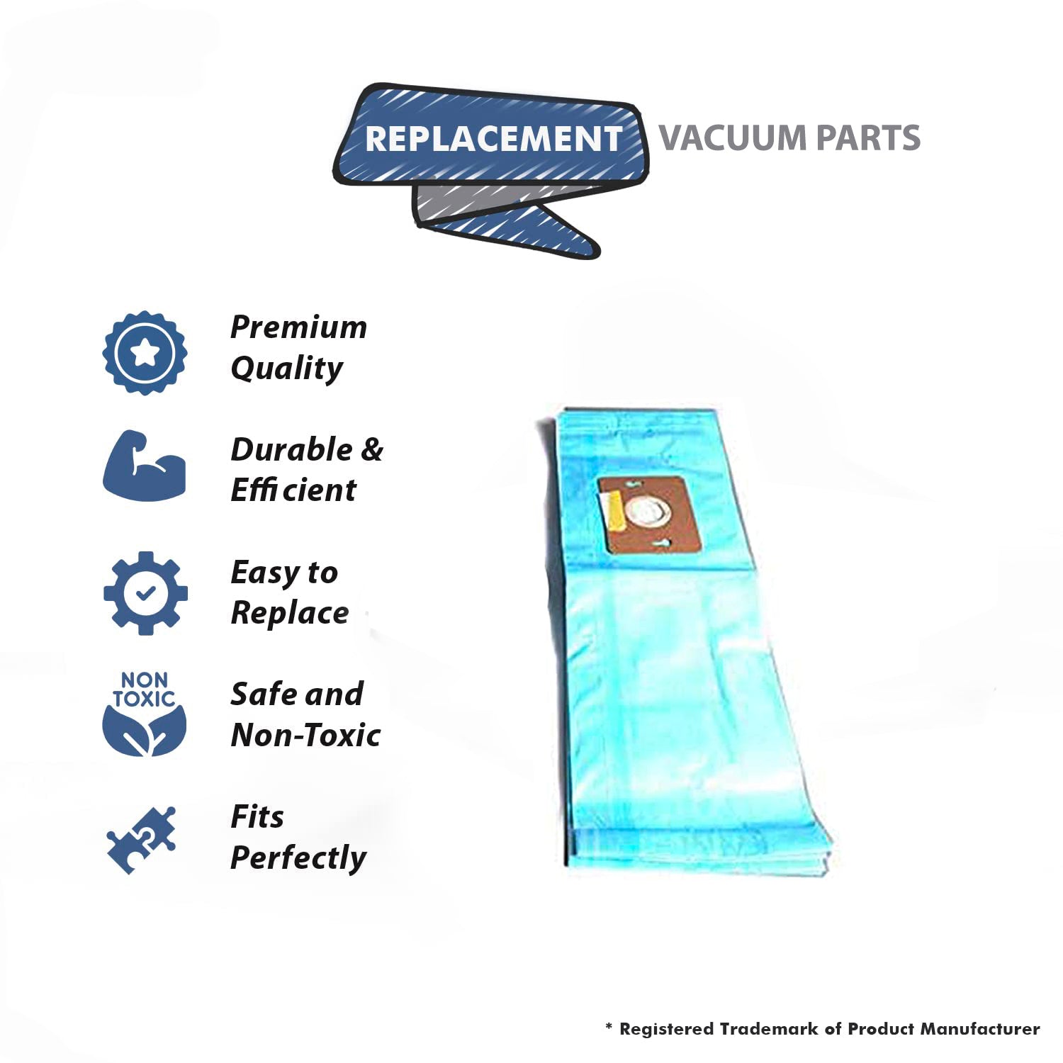 Topvacuumparts Replacement Part For RICCAR SUPRALITE/Simplicity Type F Bags [2 Pack 12 Bags] # compare to part RFH-6