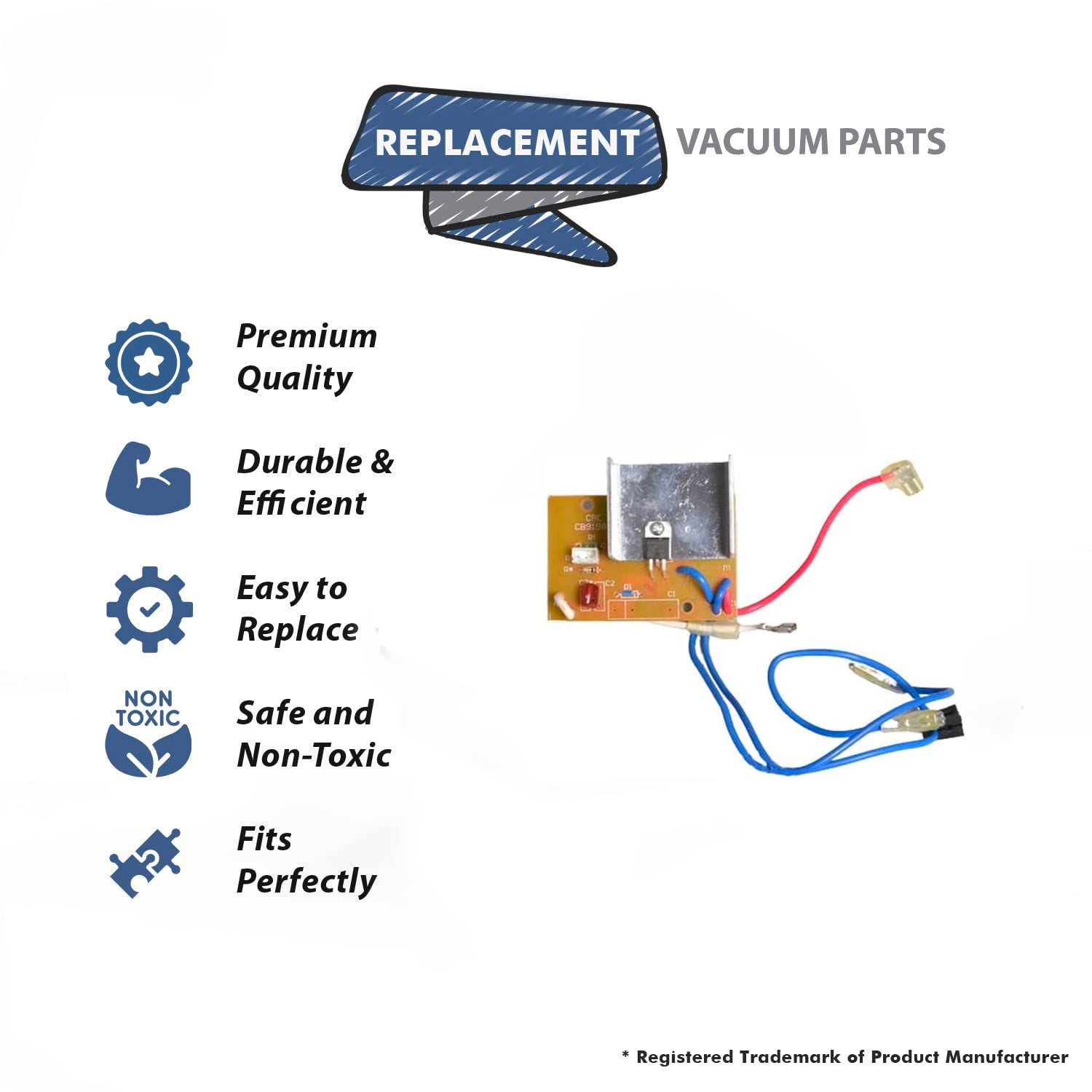Topvacuumparts Replacement Part For Royal Vacuum Cleaner Circuit Board With Wiring Fits SD30050 Models # compare to part 440001283