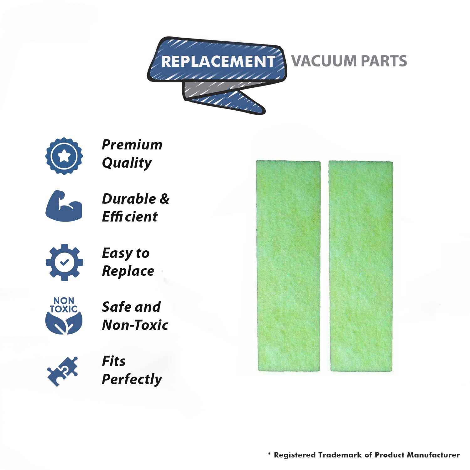 Topvacuumparts Replacement Part For Hoover U5750, U5760 Upright Vacuum Cleaner Long Foam Filter (8Pk) # compare to part AH45004