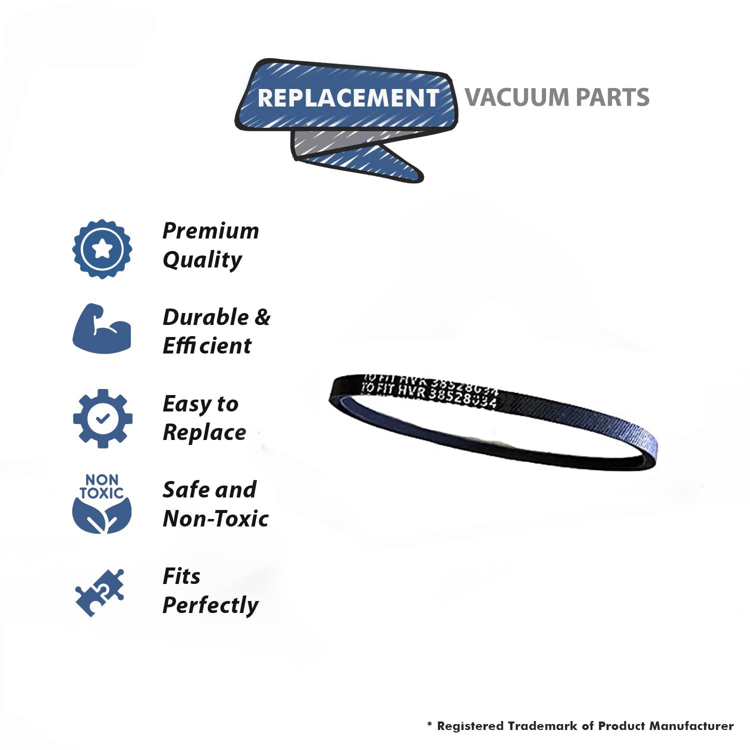 Topvacuumparts 3Pk Single Belt Replacement Part For Hoover U5194-900, U5198-900 Windtunnel Upright Vacuum Cleaner # compare to part 38-3305-04