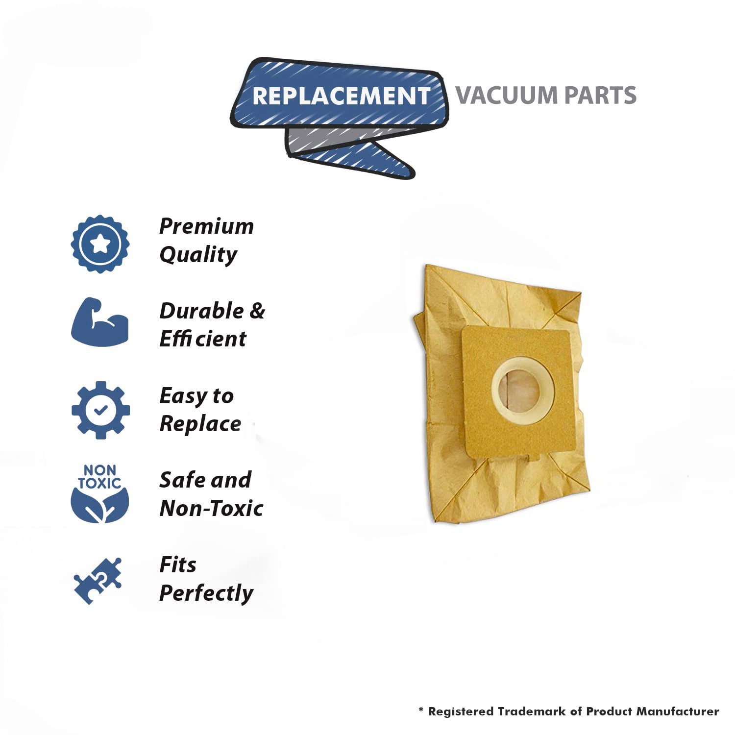 Topvacuumparts (10) Replacement Part For Part For Bissell Zing Vacuum Cleaner Bag # compare to part 2037500