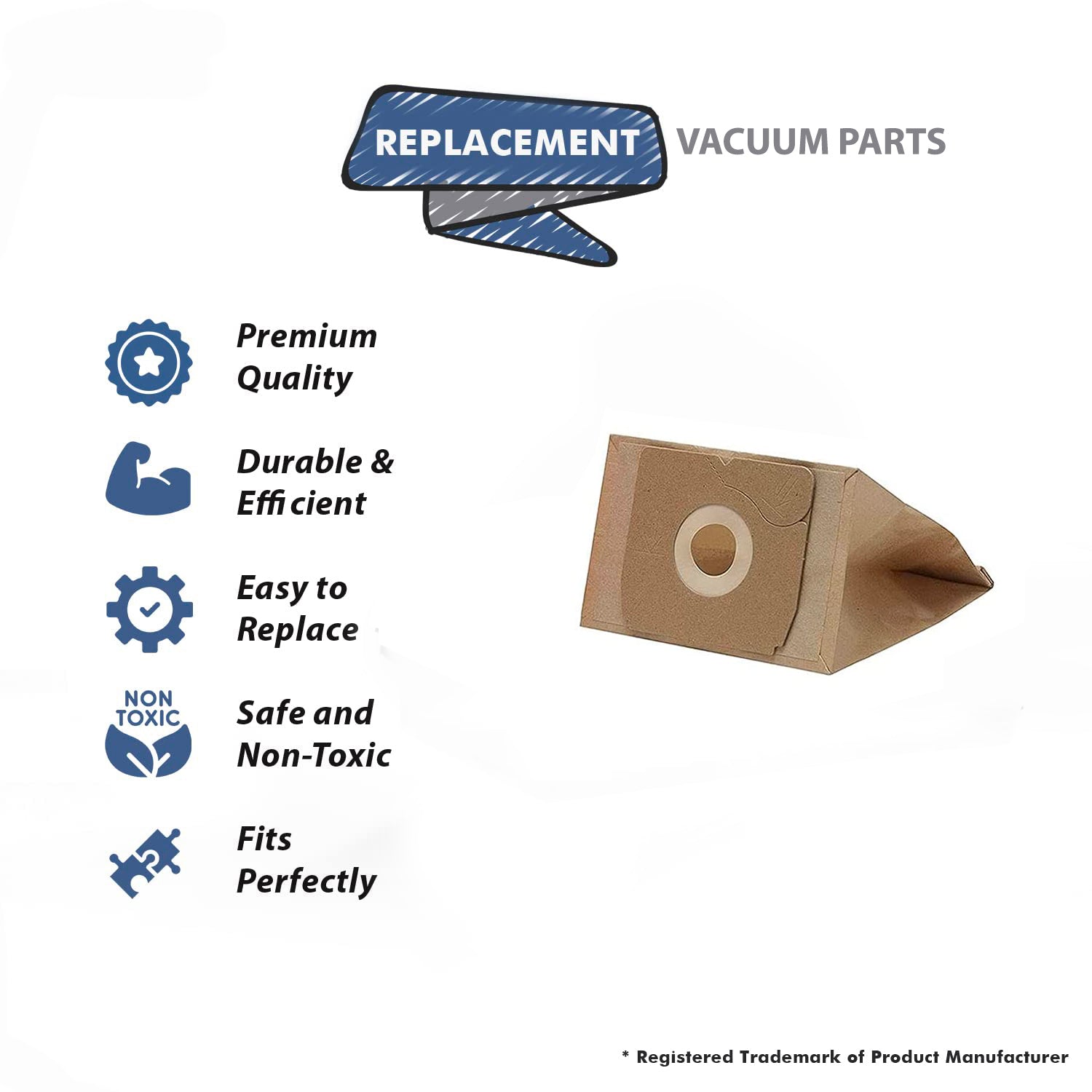 Topvacuumparts Replacement Part For Eureka CN-4 Vacuum Cleaner Paper Bags (12PK) # compare to part 67740-6