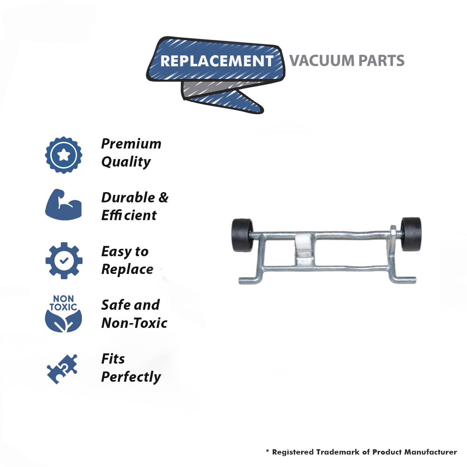 Topvacuumparts Replacement Part For Carpet Pro CPU-350 Vacuum Front Wheel Assembly # compare to part C283-3000