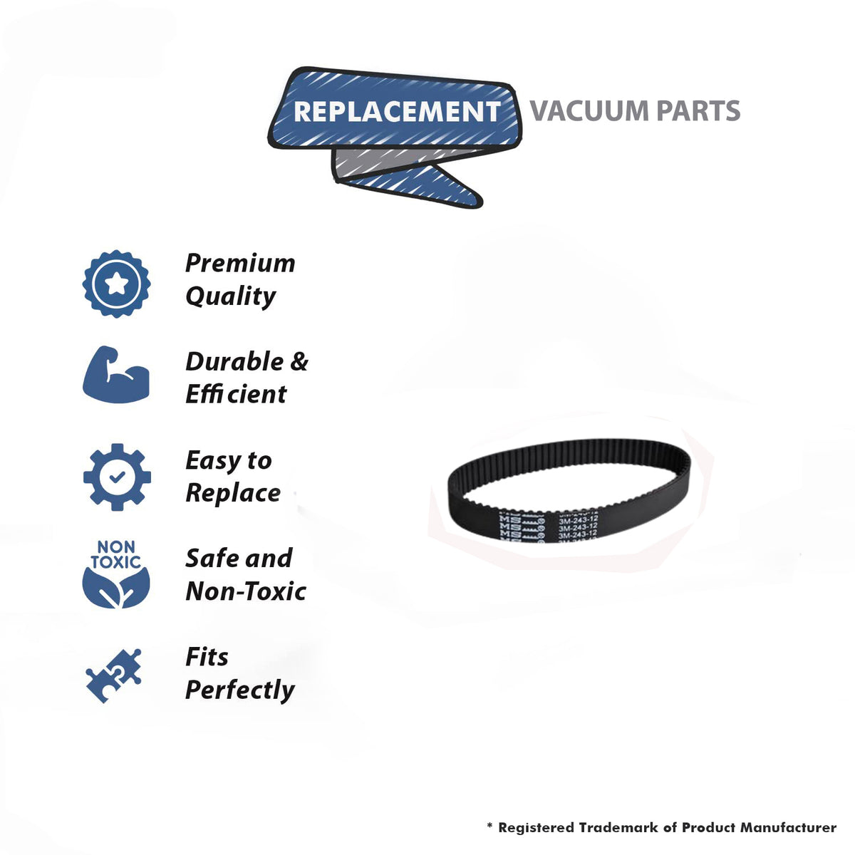 Topvacuumparts Replacement Part for Bissell 5770 Health Home Style 15, 3 Geared Belts # Compare to Part 2031329