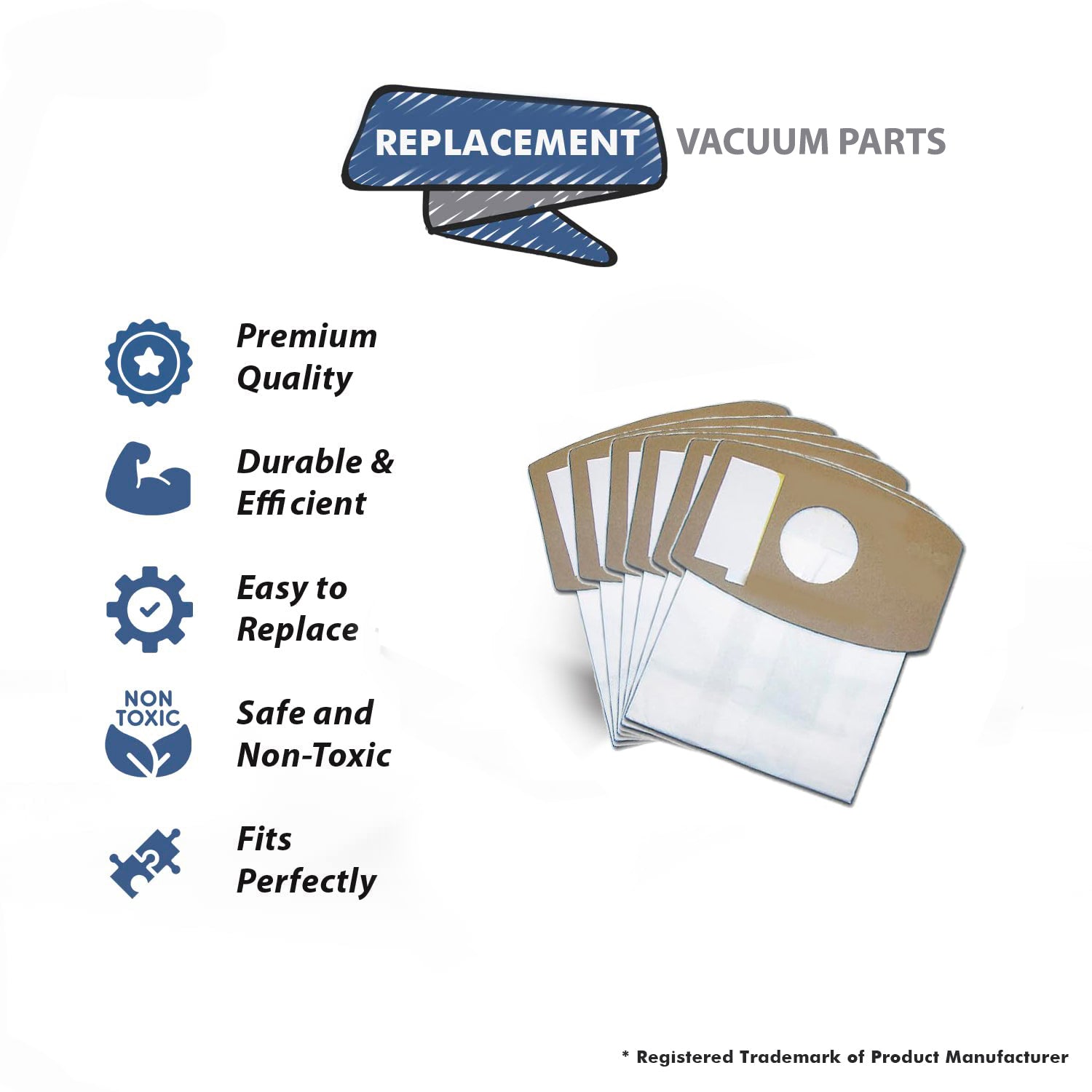 Topvacuumparts Replacement Part For Simplicity Riccar Type S Vacuum Cleaner 18 Bags # compare to part RSR-14501