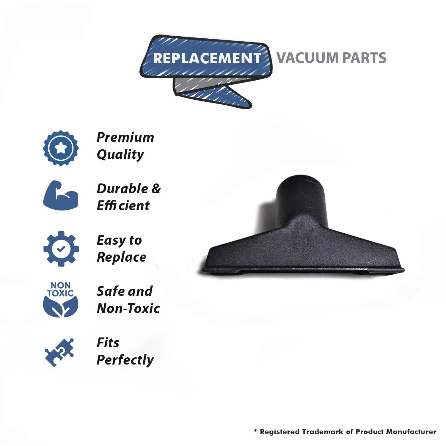 Topvacuumparts Universal Vacuum Upholstery Attachment Nozzle with Lint Pickers, 1 1/4 inch (32mm) Vacuum Attachment (Black)