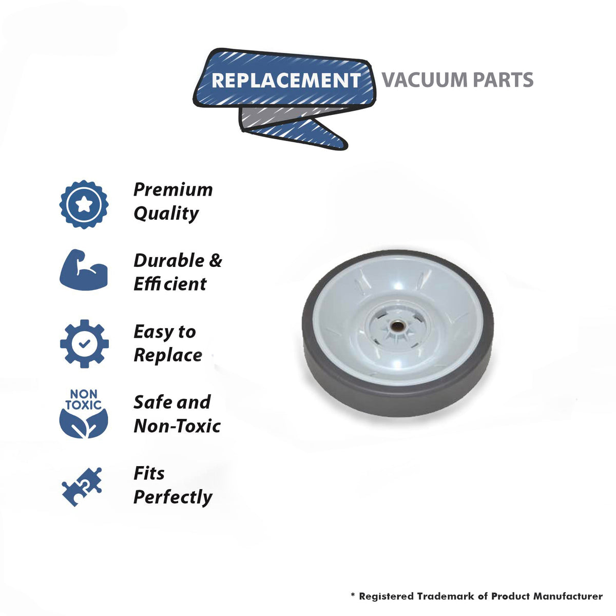 Topvacuumparts Replacement Part For Proteam Progen 15 Vacuum Cleaner Rear Wheel # Compare To Part 834787