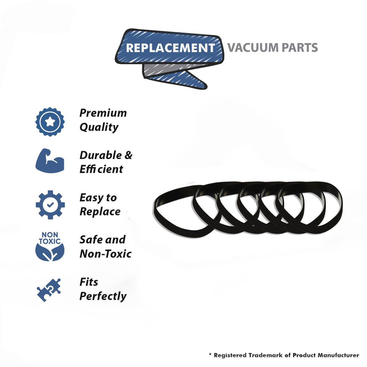 Topvacuumparts Replacement for Hoover Windtunnel Vacuum Cleaner Fit Models: U6485900, U6439900, U6454900, U6630900 Series 6 Belts